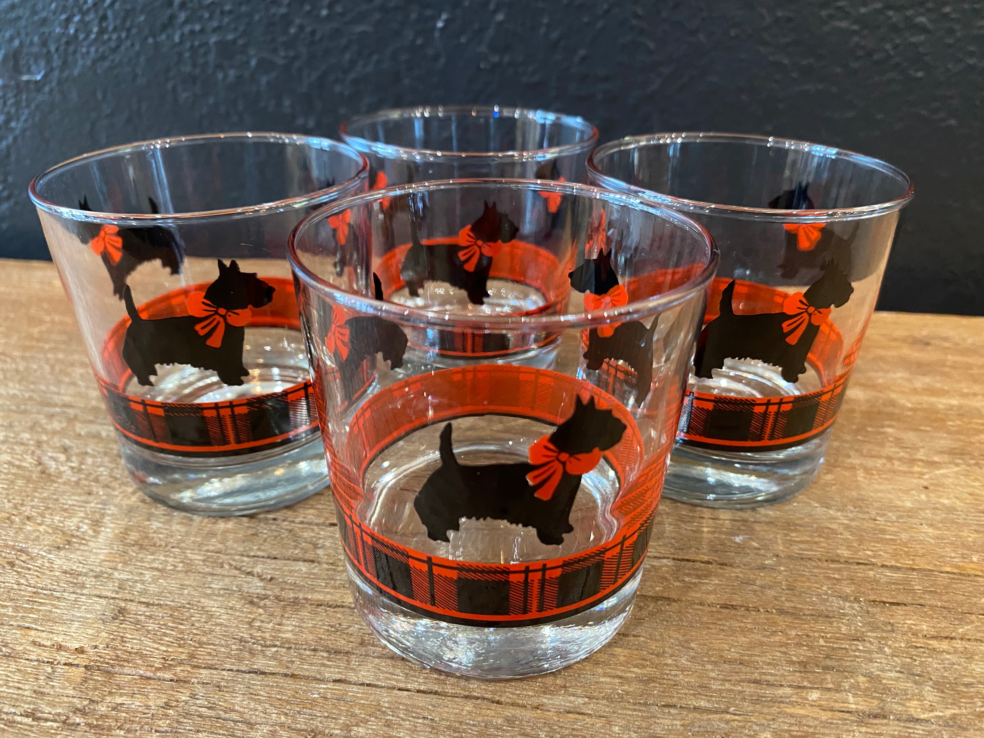 Vintage Anchor Hocking Scottie Lowball Glasses | Set of 4