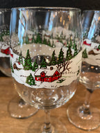 Christmas Village Wine Glasses | Set Of Four
