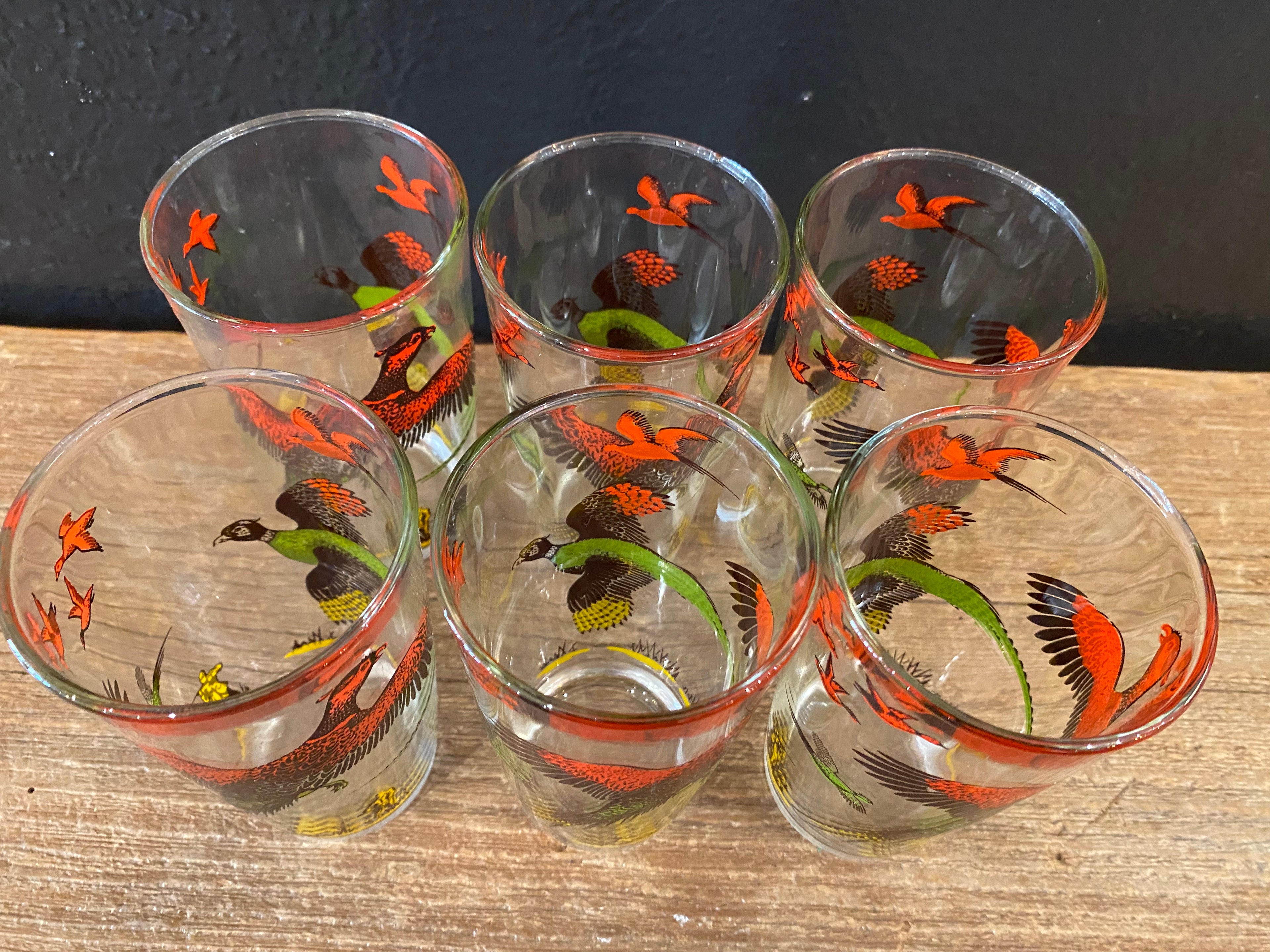 Pheasant Highball Glasses | Set Of Six