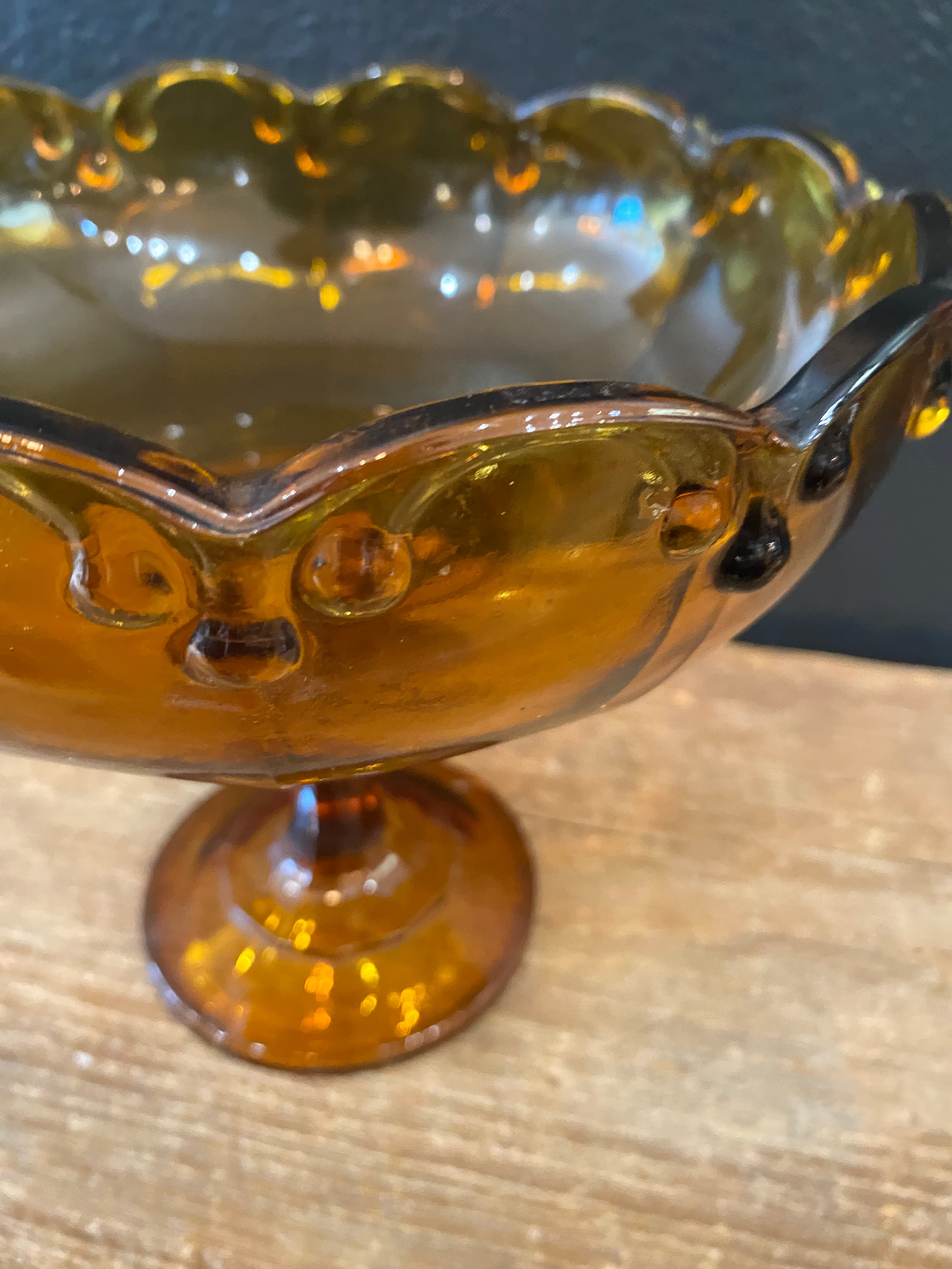 Amber Pedestal Bowl