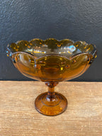 Amber Pedestal Bowl