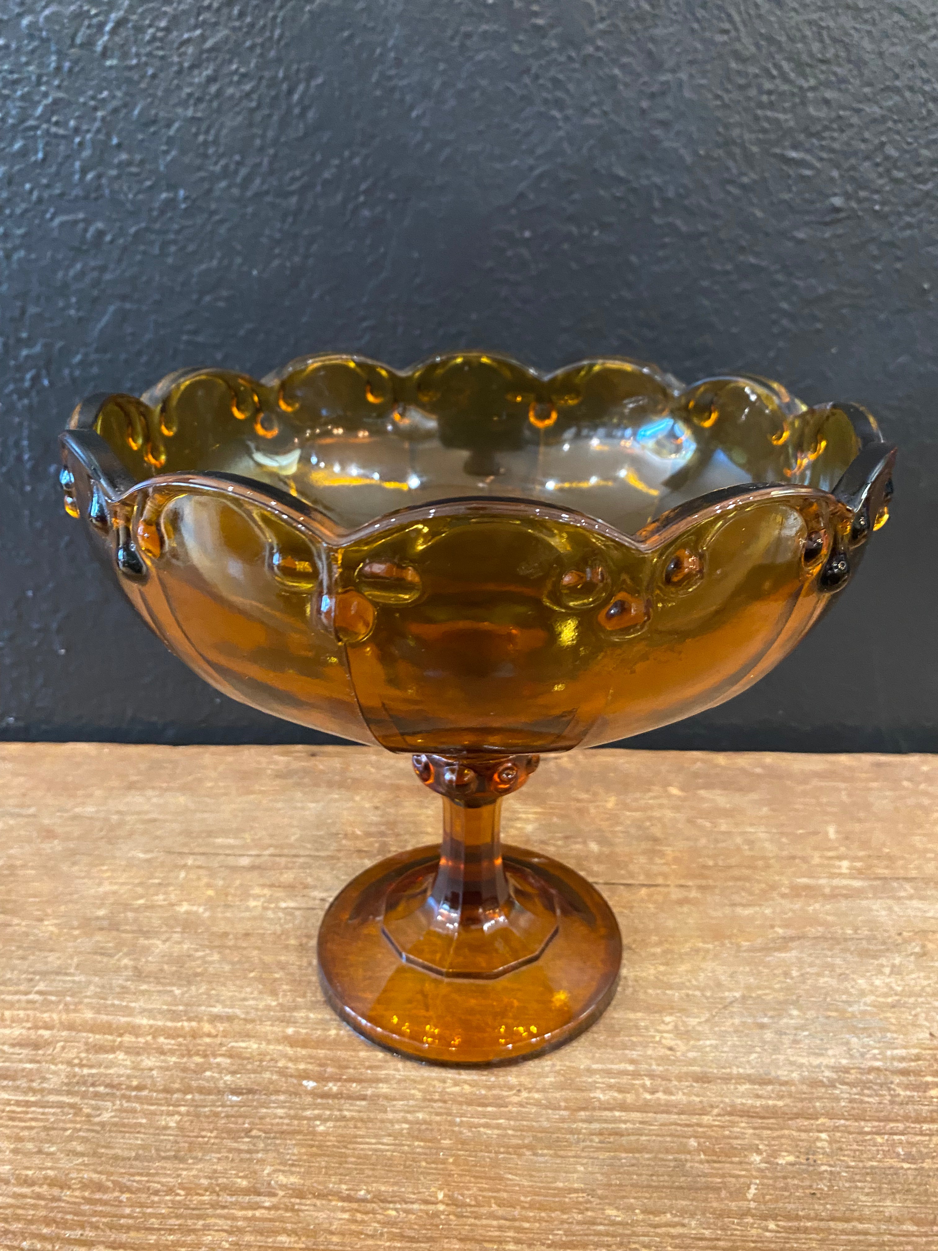 Amber Pedestal Bowl