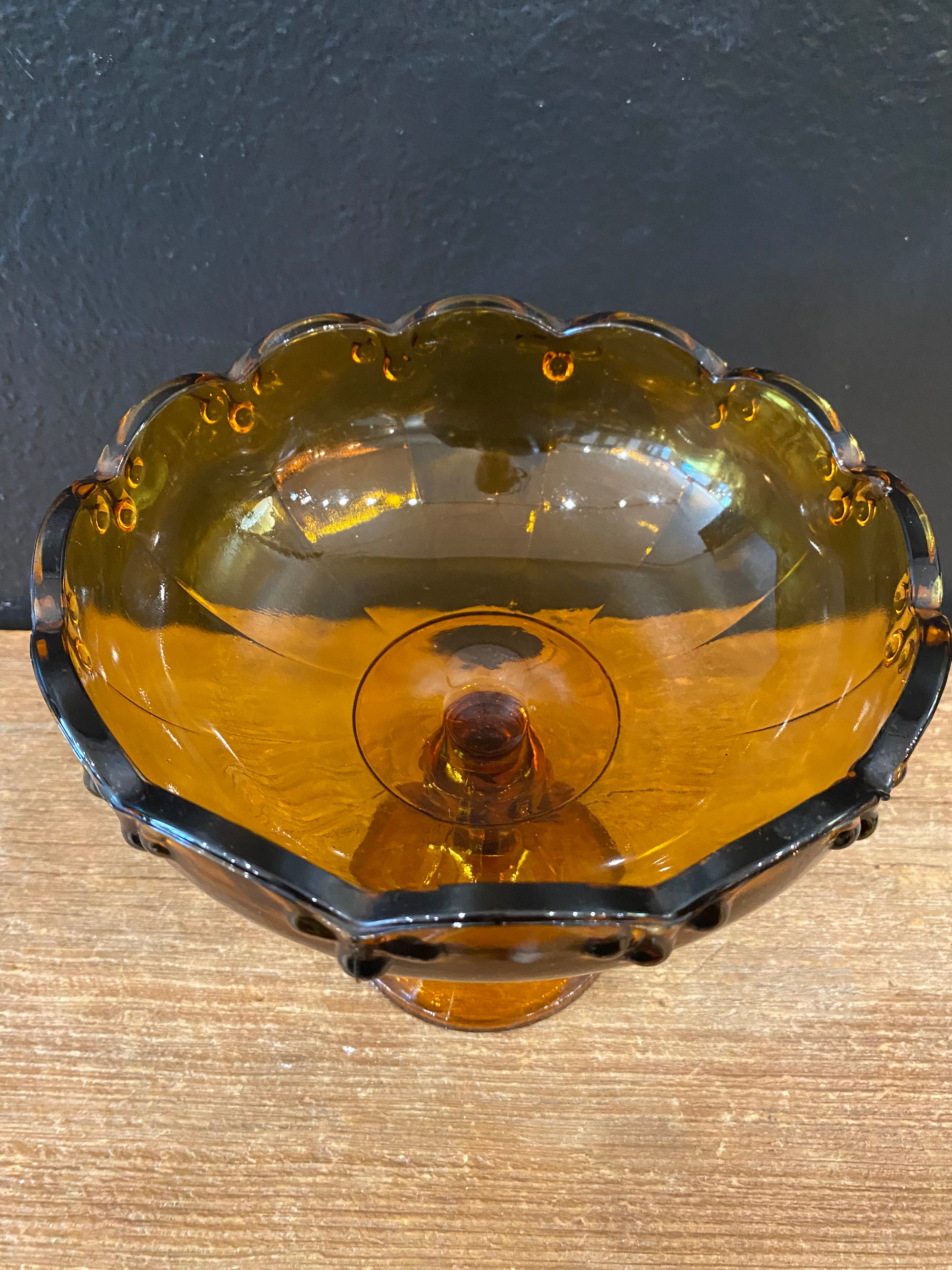 Amber Pedestal Bowl
