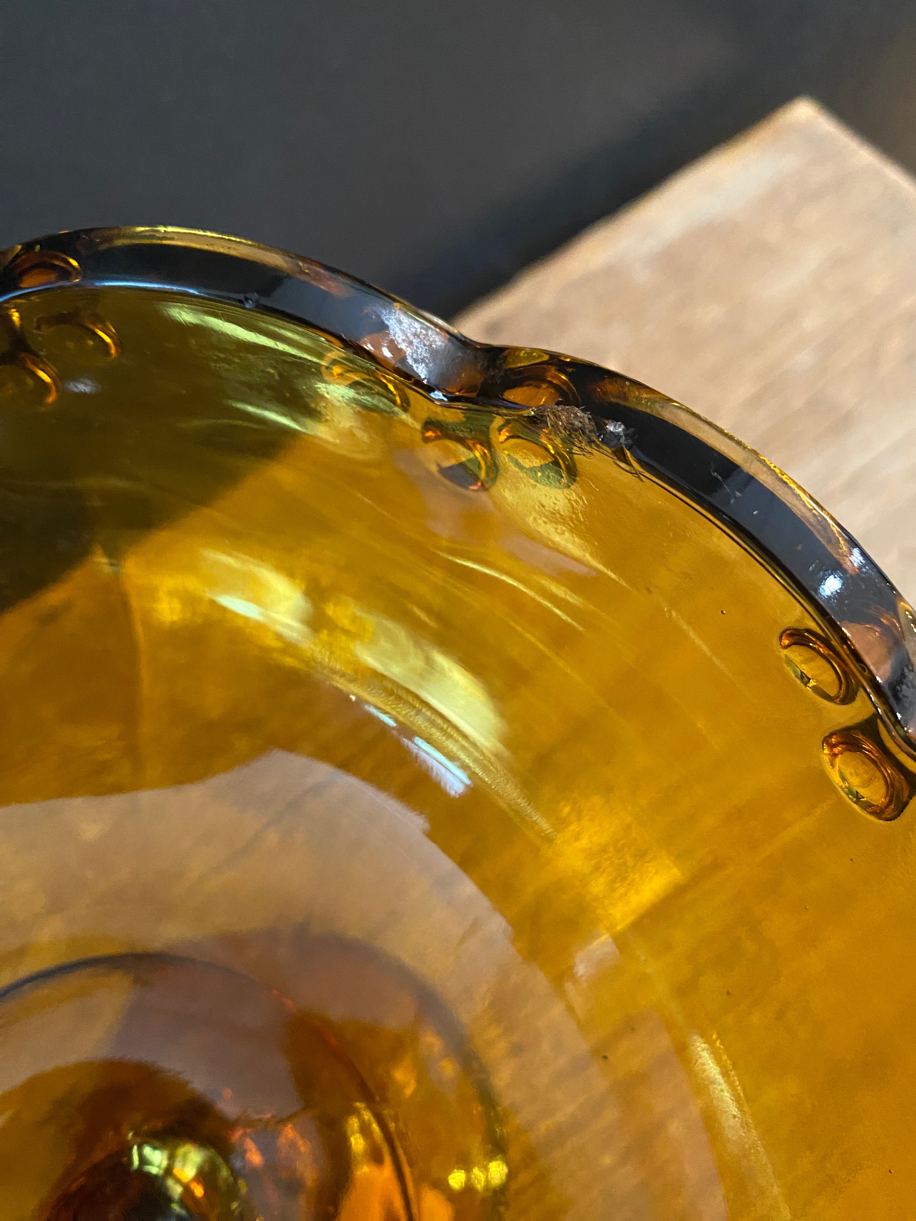 Amber Pedestal Bowl