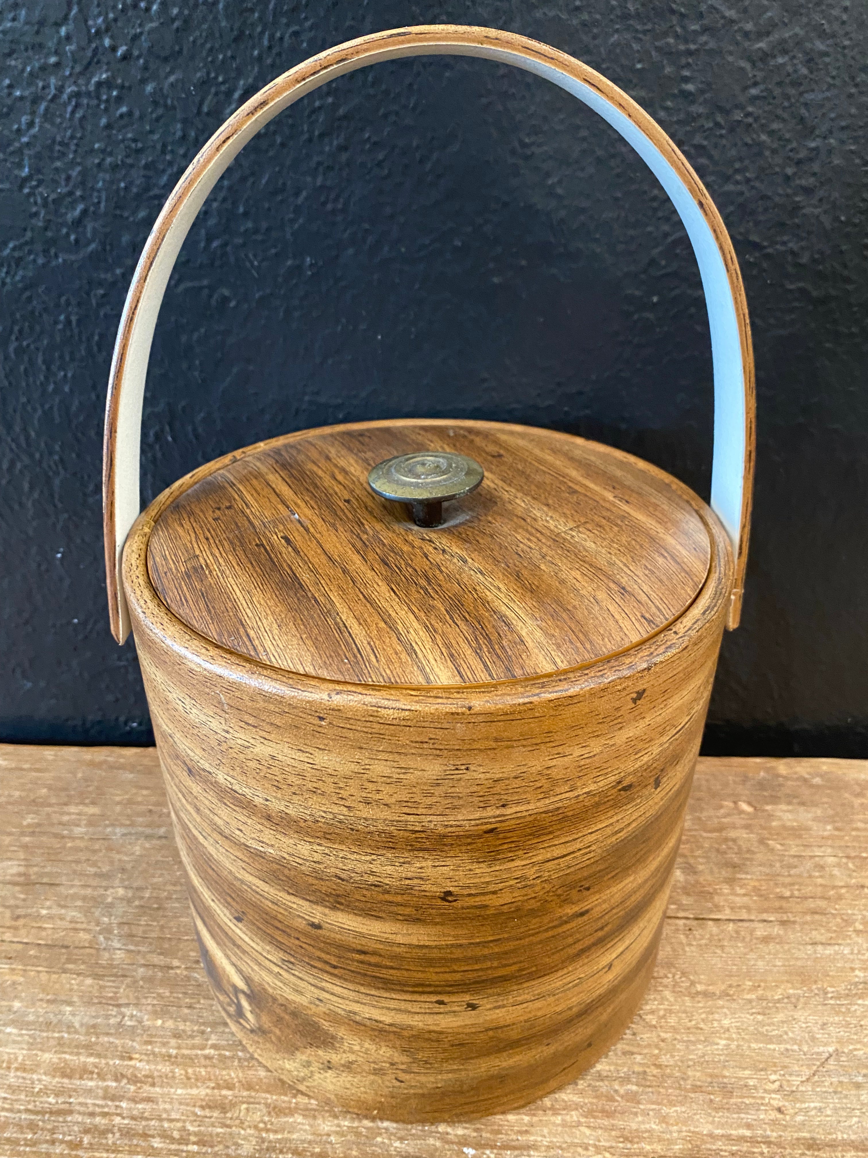 Faux Wood Ice Bucket