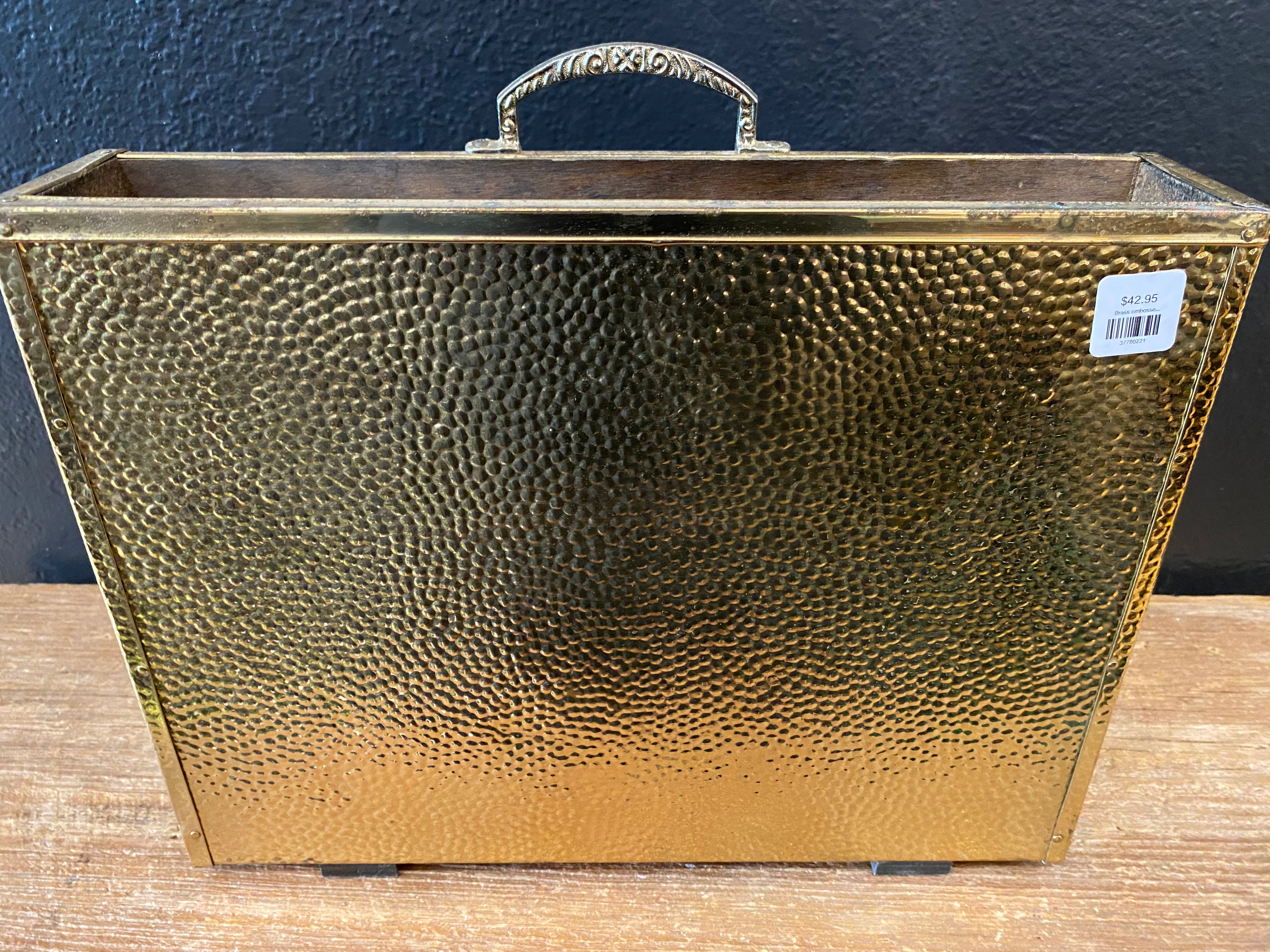 Brass Embossed Duck Magazine Rack