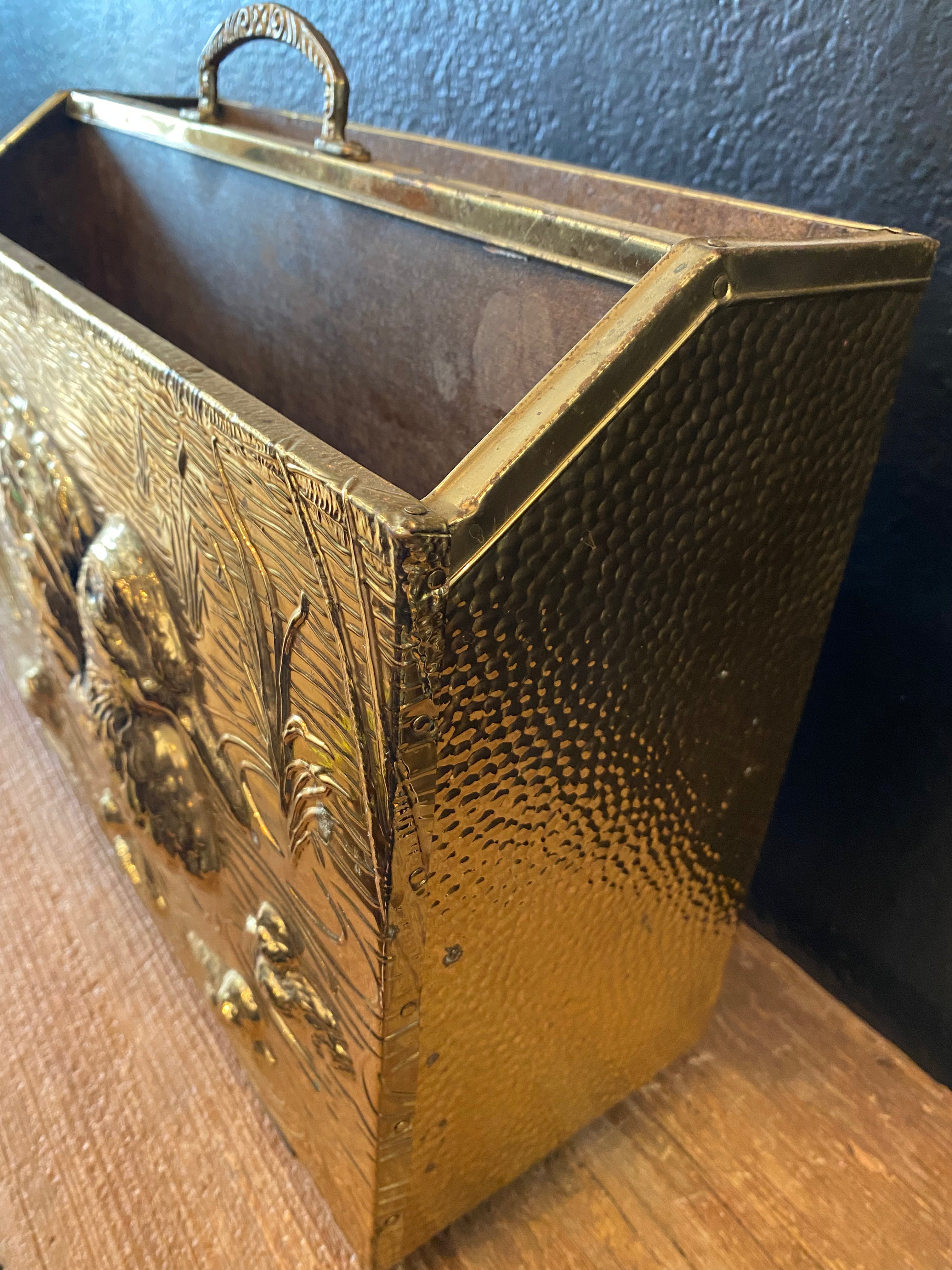 Brass Embossed Duck Magazine Rack