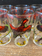 Vintage Pheasant Juice Glasses