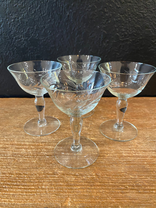 Vintage Cordial Glasses | Set Of Four