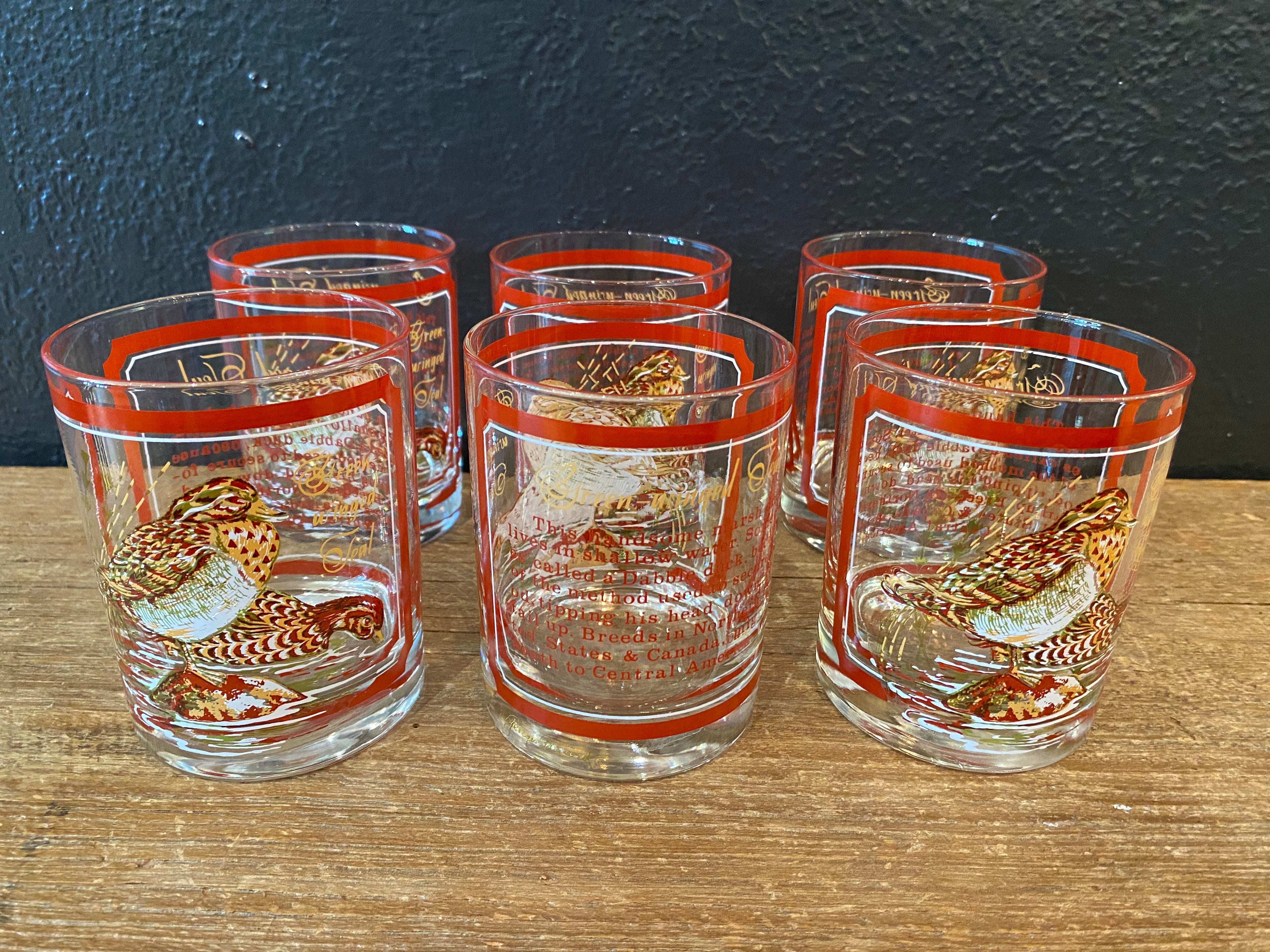 Georges Briard Green-Winged Teal Duck Glasses | Set of 6