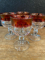 Tiffin King Crown Ruby Thumbprint Glasses | Set Of Four