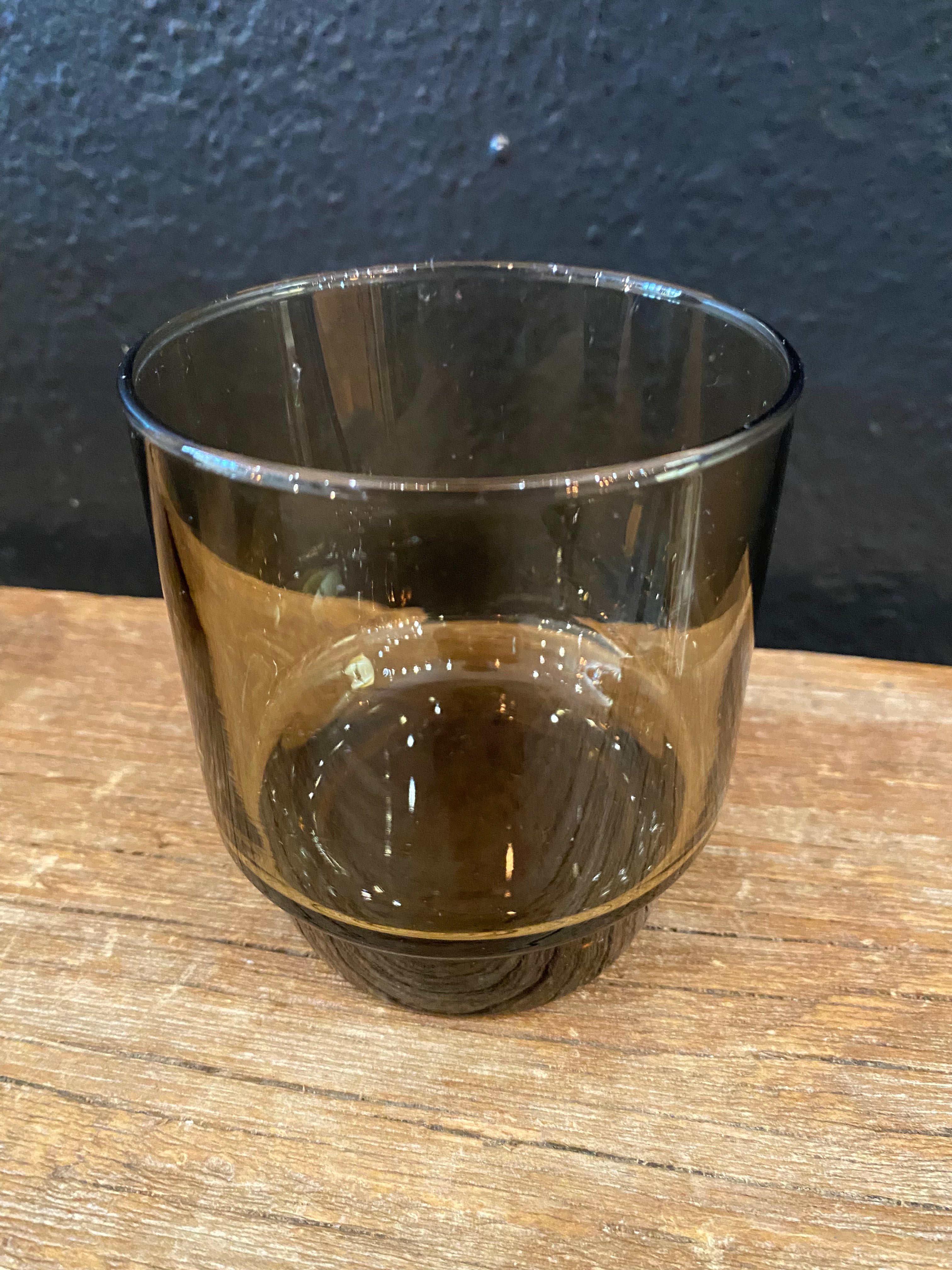 Vintage Smoky Brown Rocks Glasses