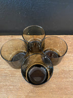 Vintage Smoky Brown Rocks Glasses
