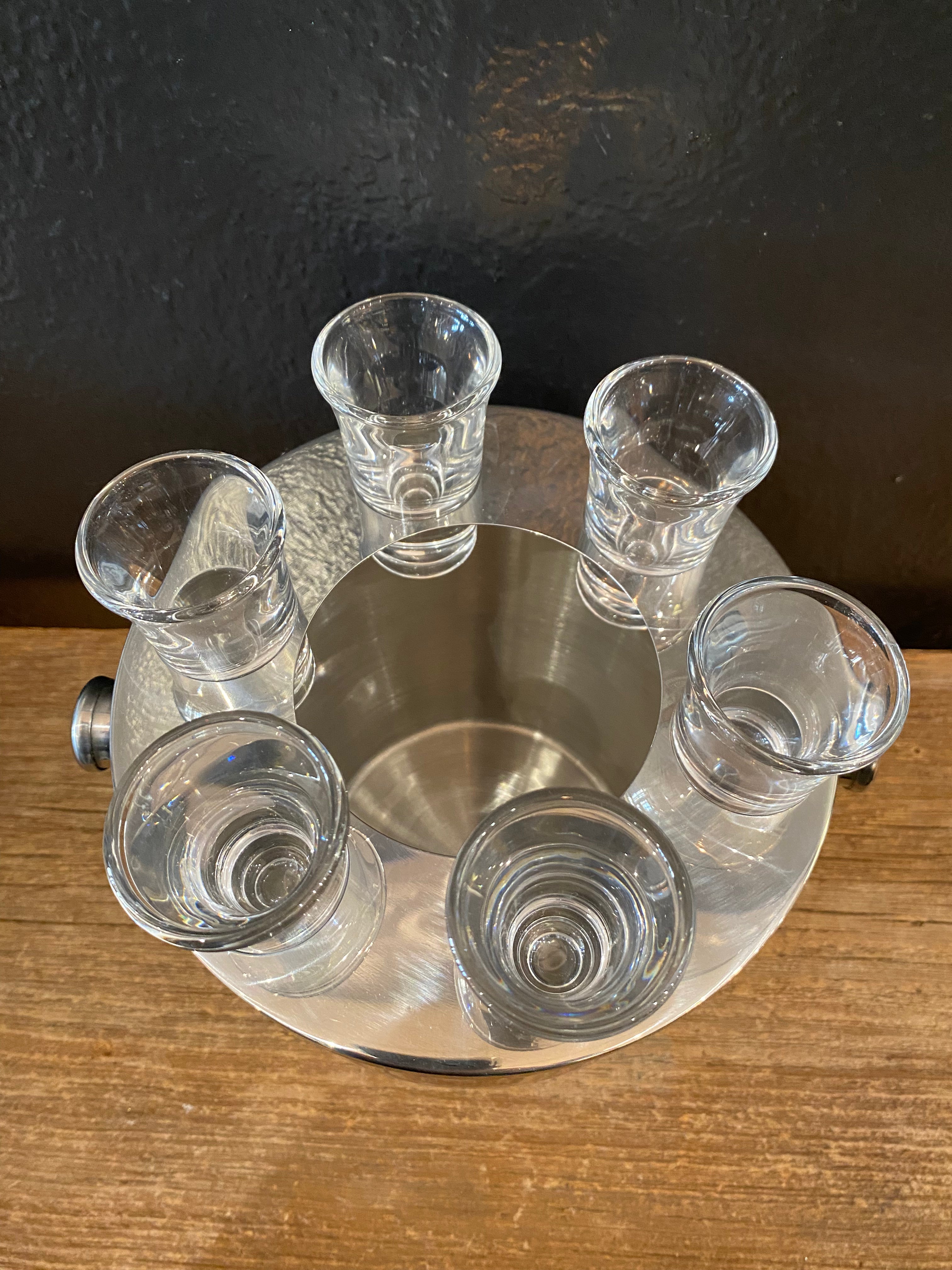 Ice Bucket With Built In Shot Glasses
