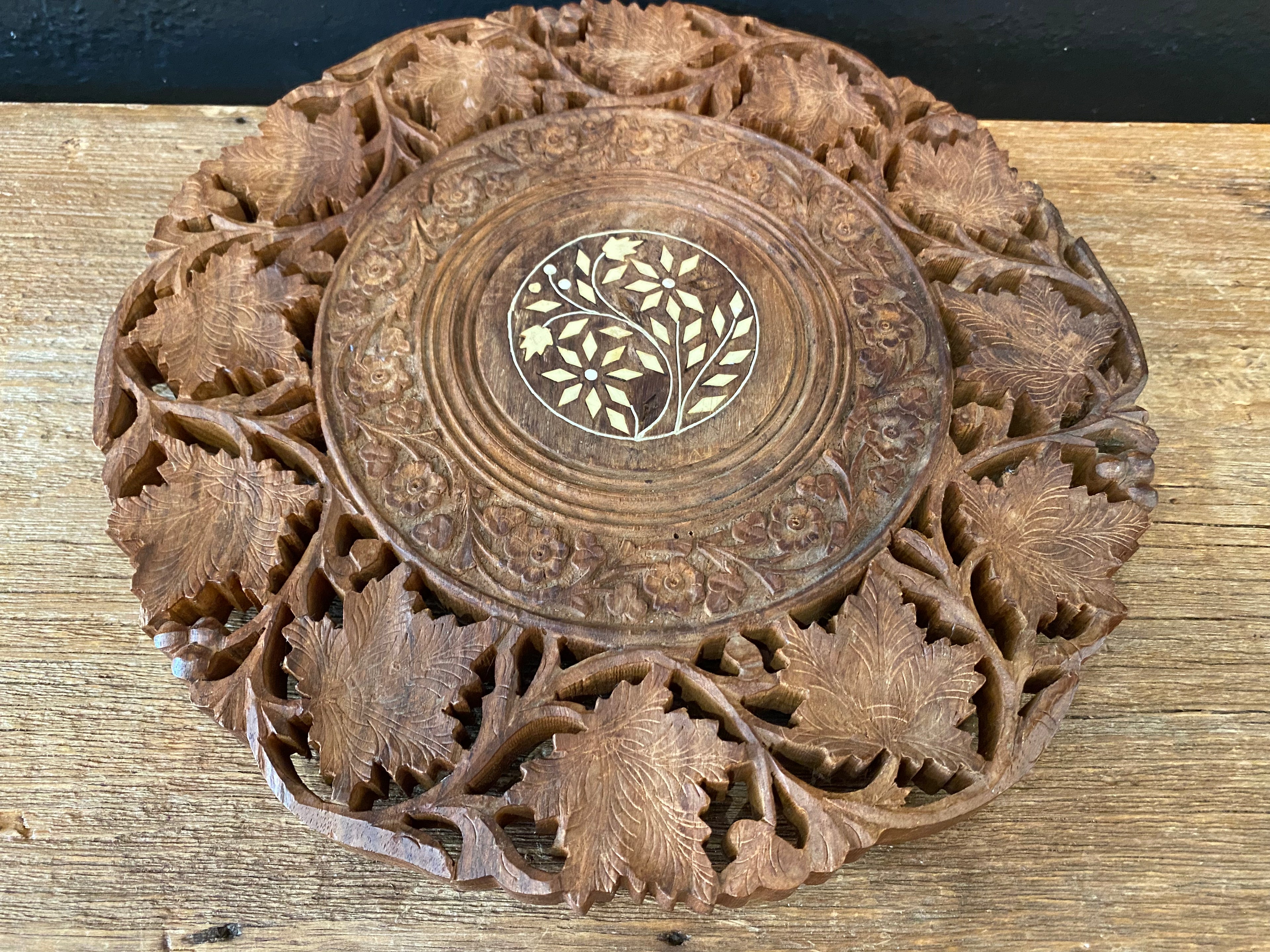 Hand Carved Wood Riser