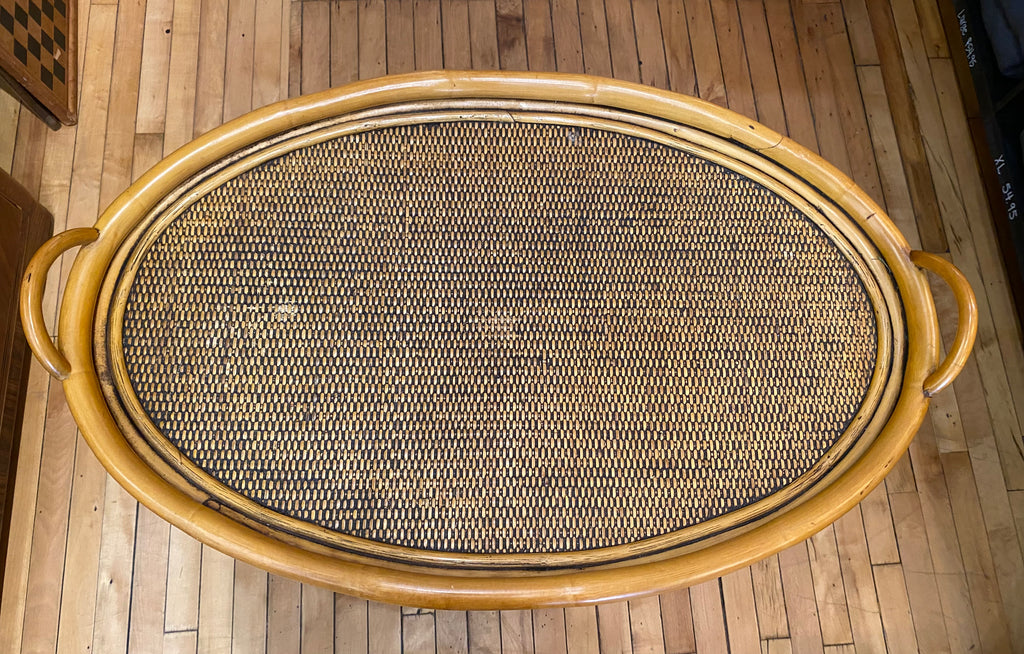 Vintage Rattan Oval Table