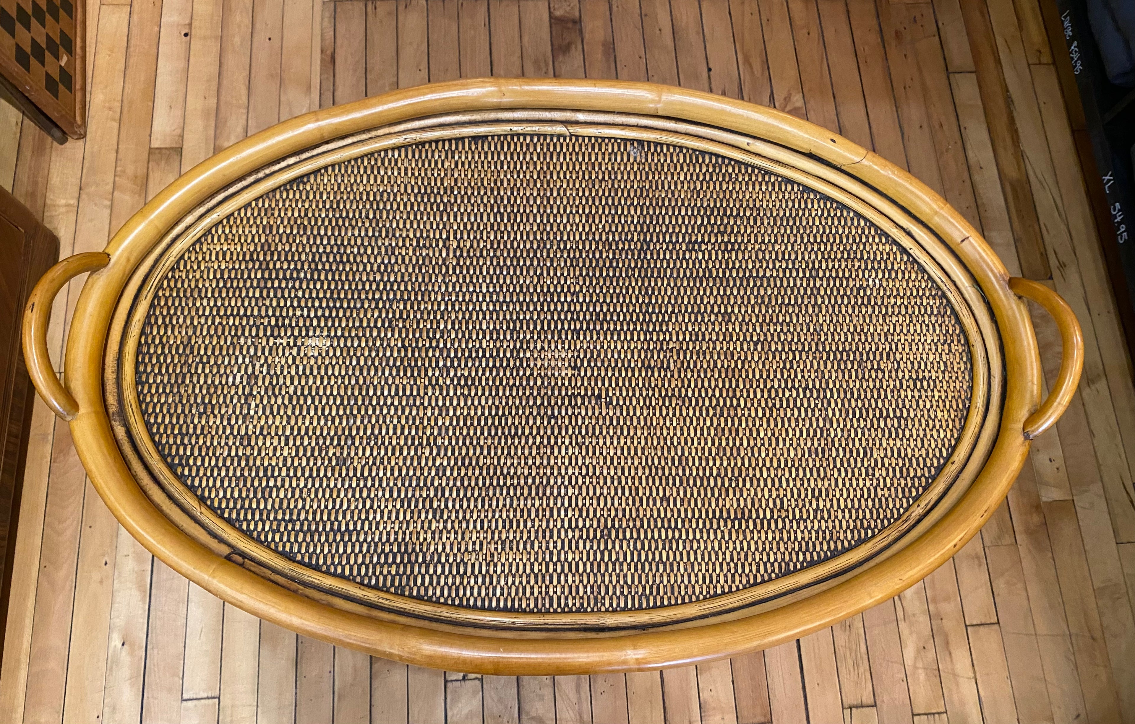 Vintage Rattan Oval Table