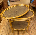 Vintage Rattan Oval Table