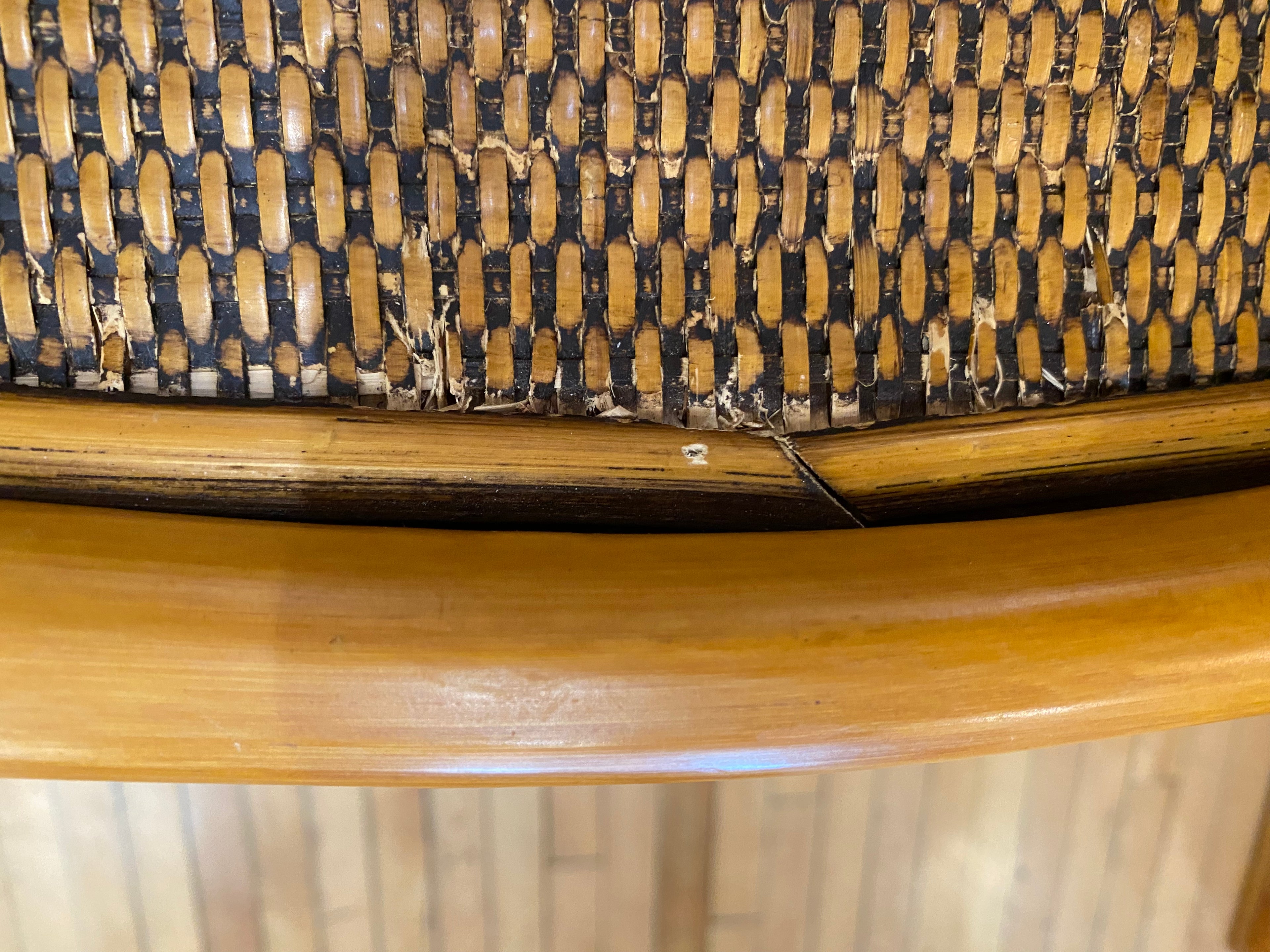 Vintage Rattan Oval Table