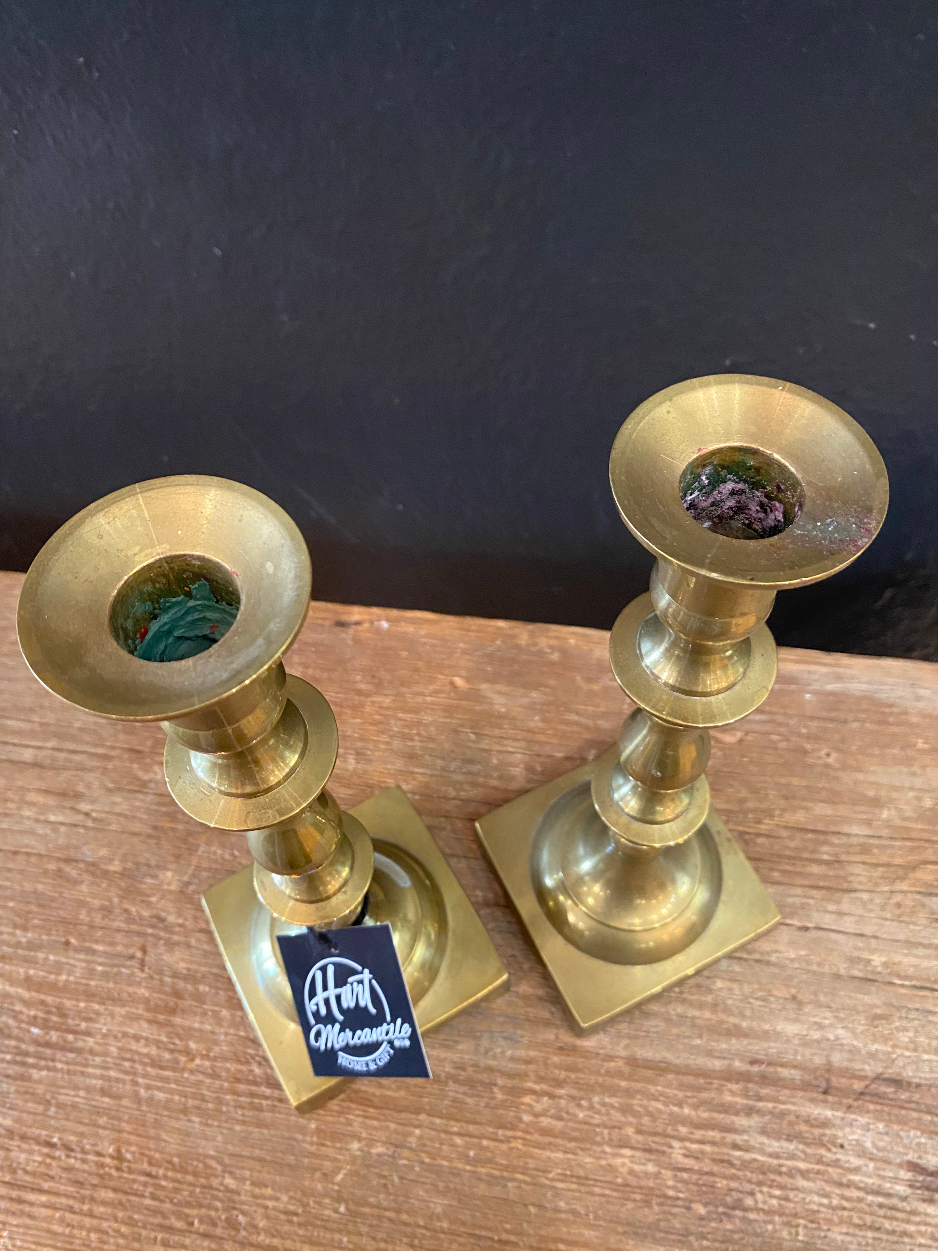 Pair Of Vintage Brass Candlesticks
