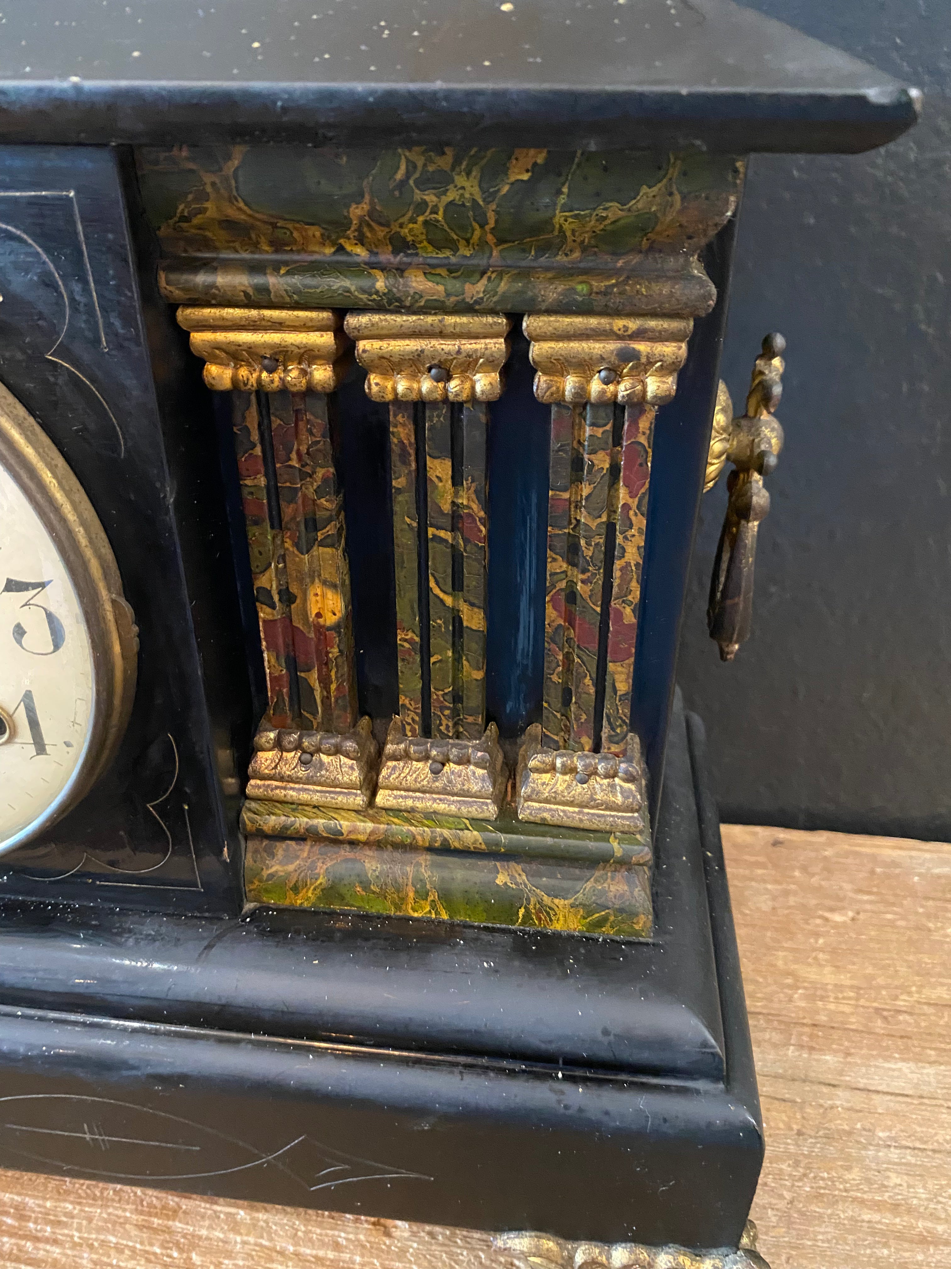 Ornate Wooden Mantle Clock