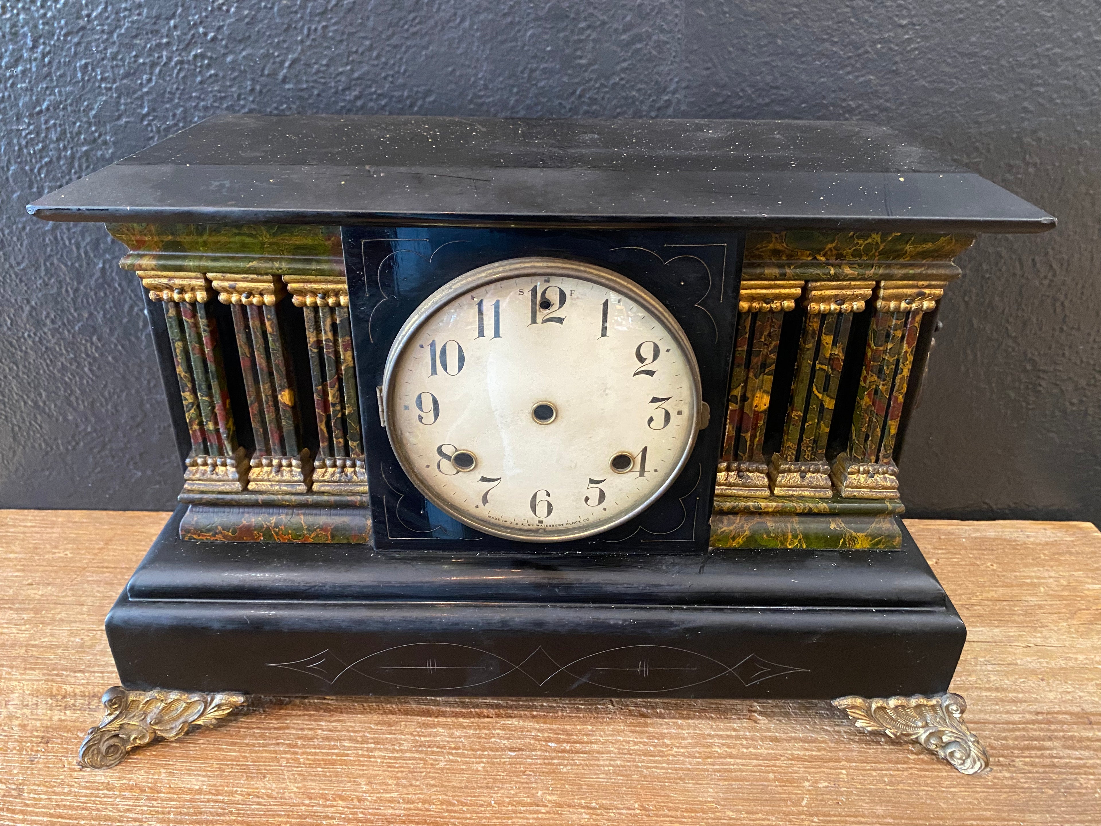Ornate Wooden Mantle Clock
