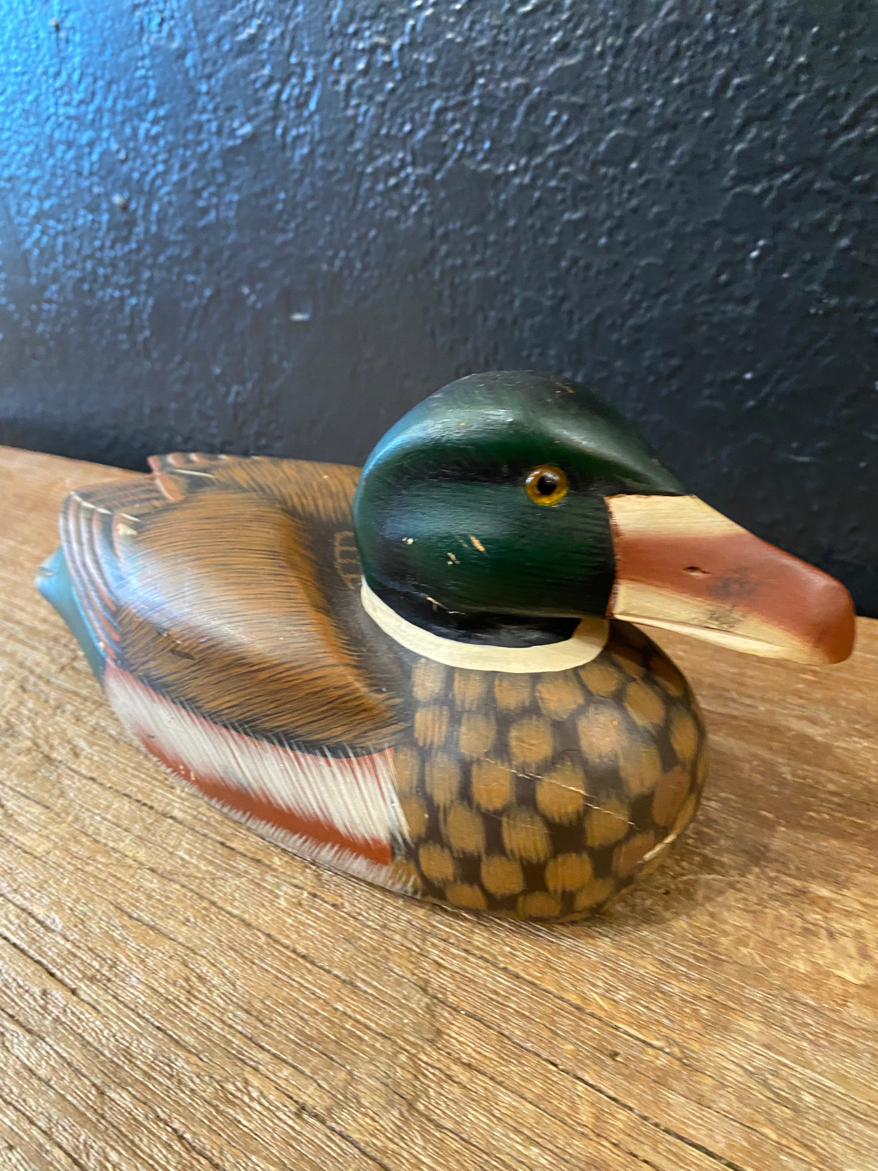 Hand Painted Wood Mallard