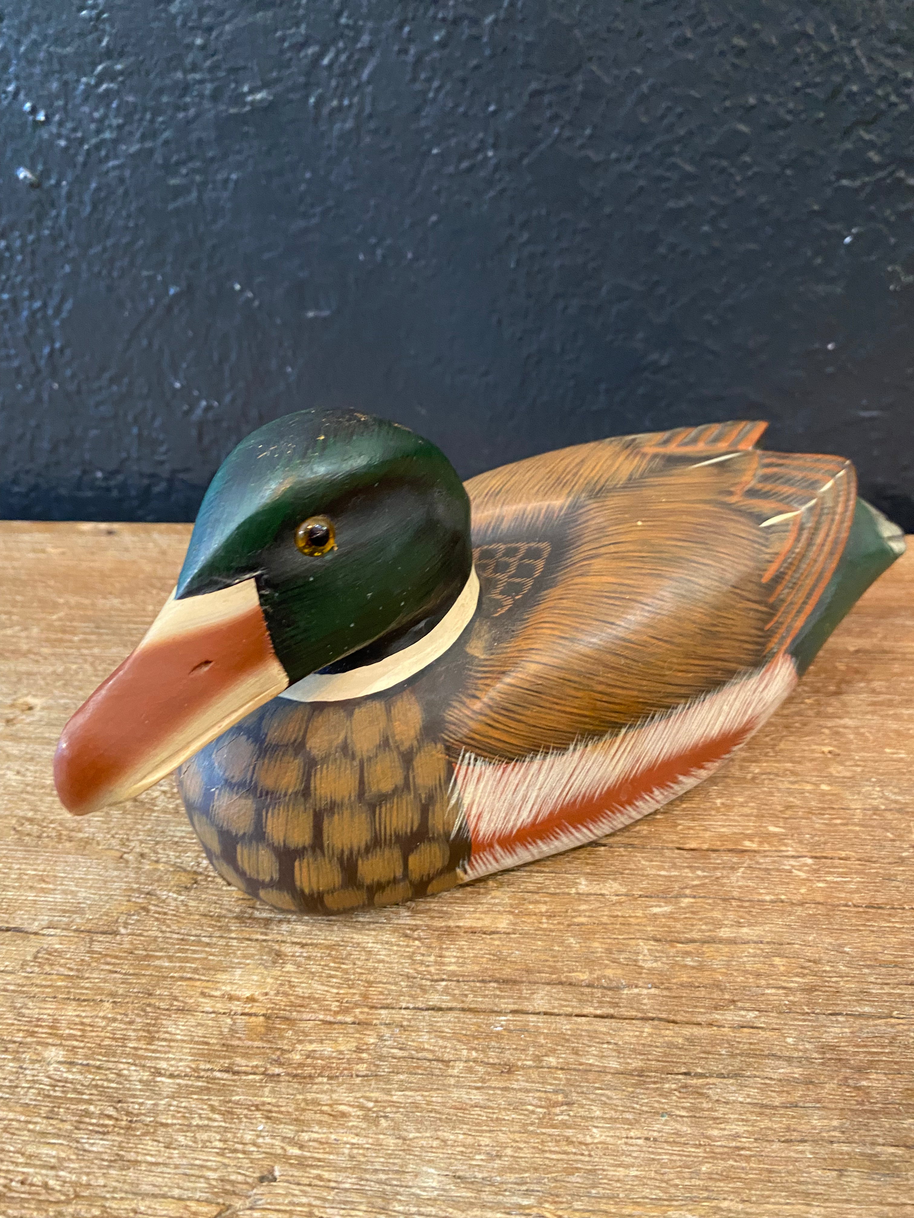 Hand Painted Wood Mallard