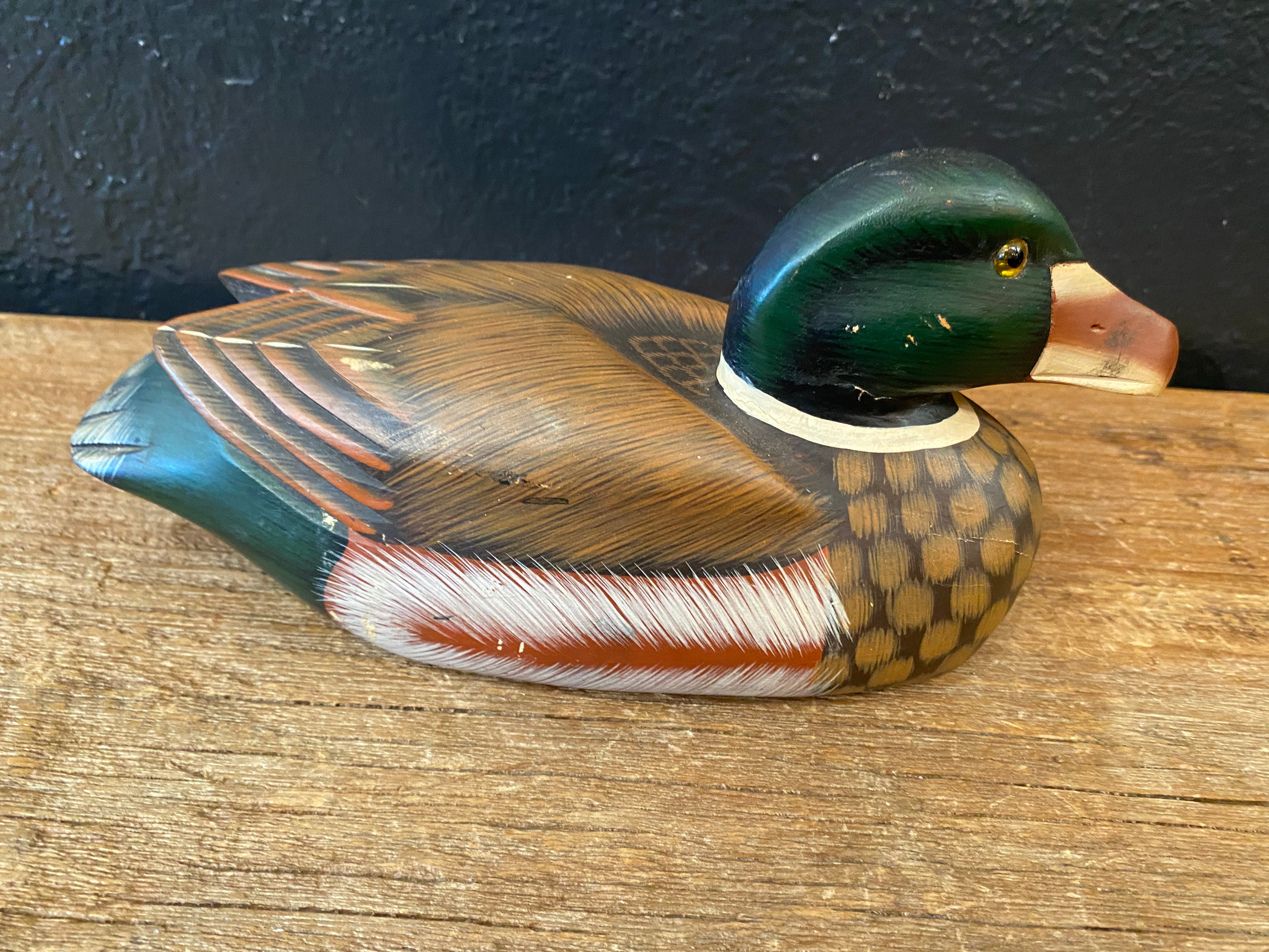 Hand Painted Wood Mallard