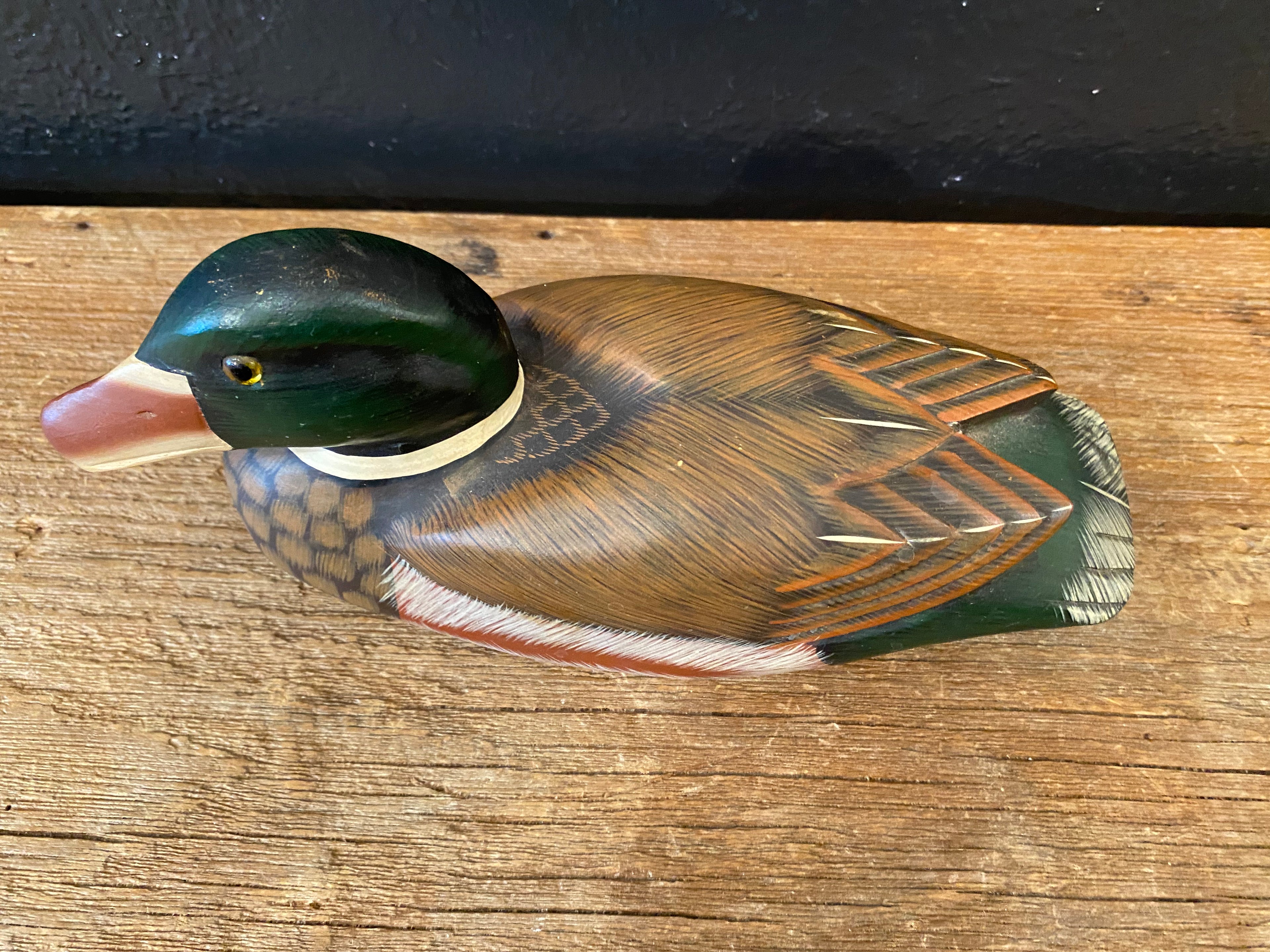 Hand Painted Wood Mallard