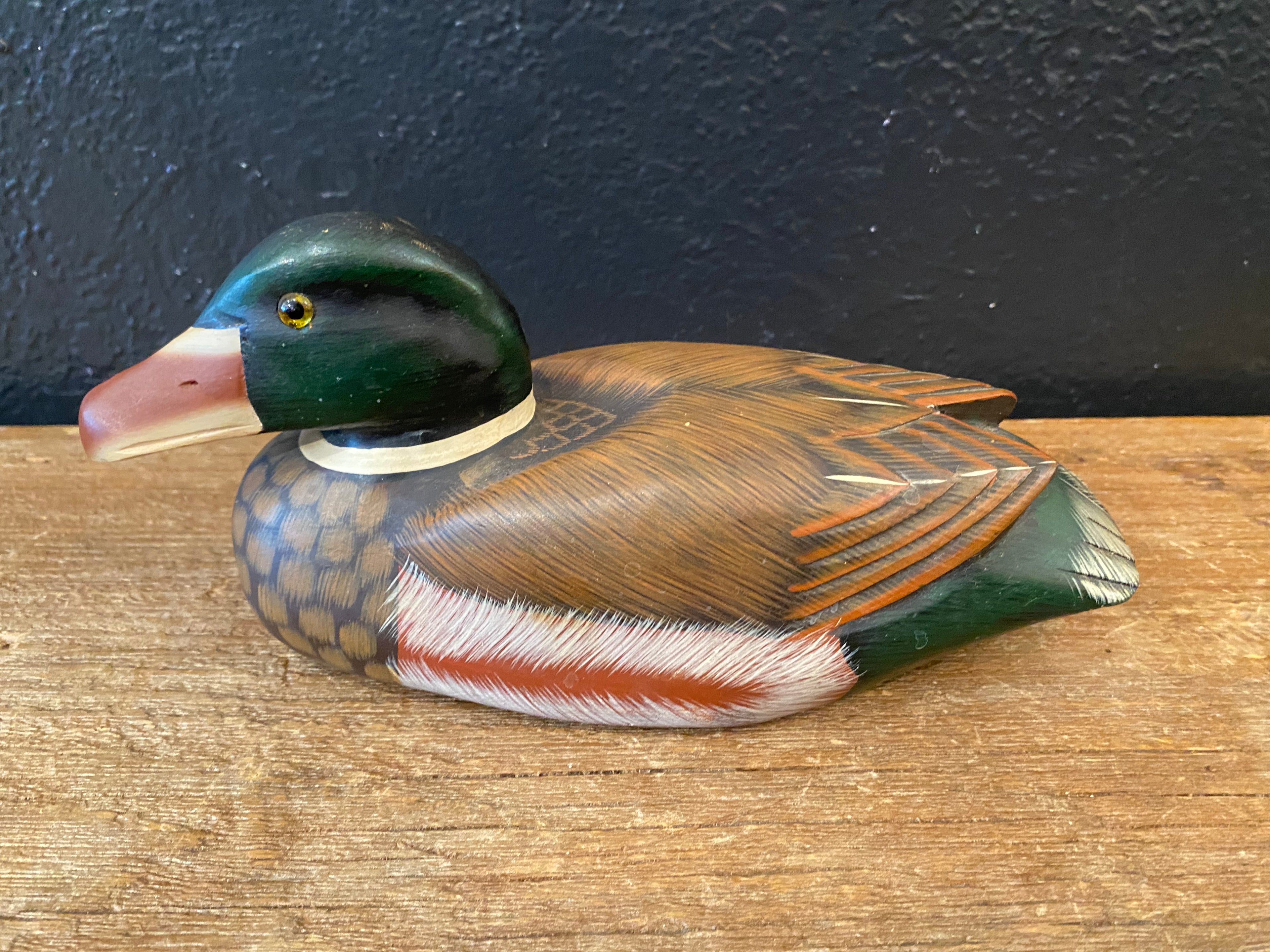 Hand Painted Wood Mallard