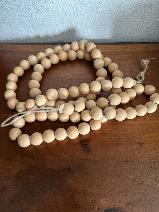 Natural Wood Bead Garland