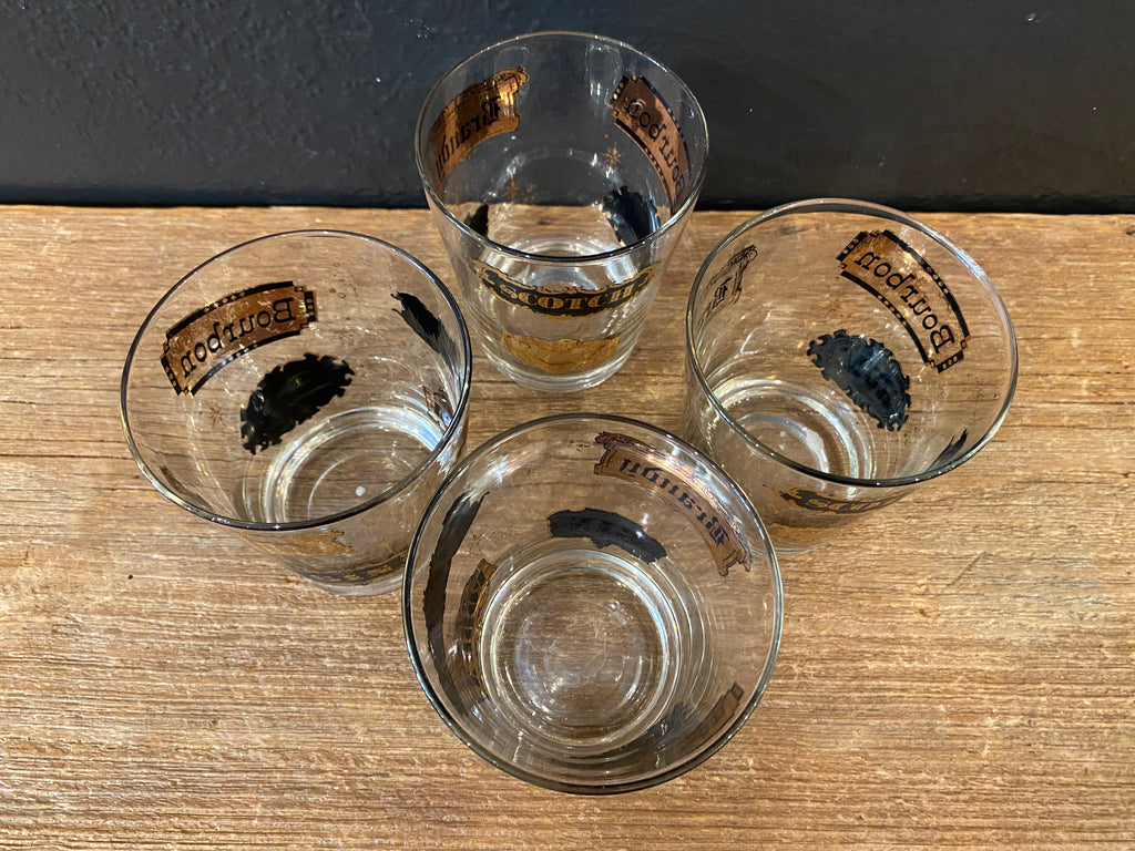 MCM Black & Gold Happy Hour Glasses | Set of 4