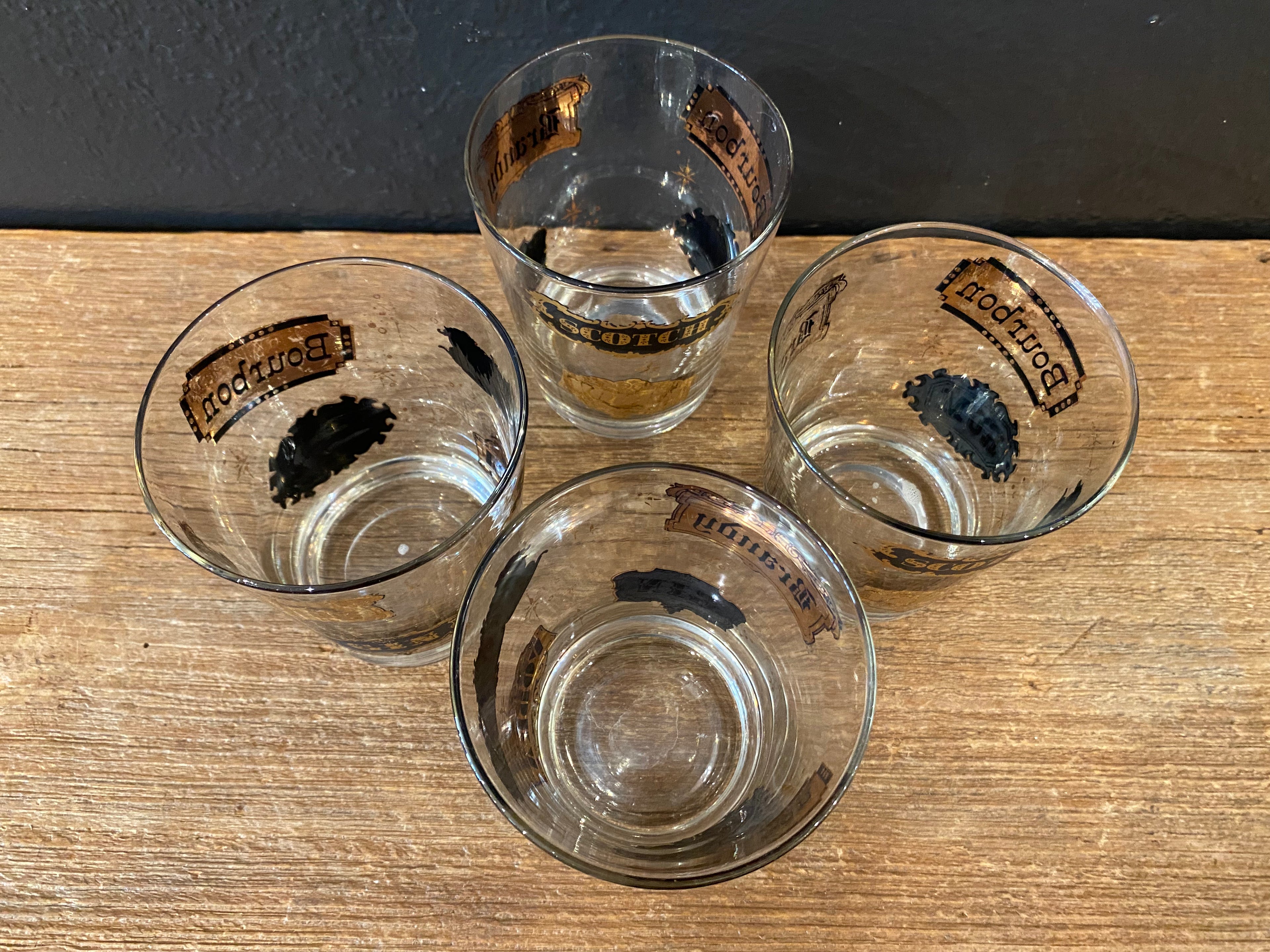 MCM Black & Gold Happy Hour Glasses | Set of 4
