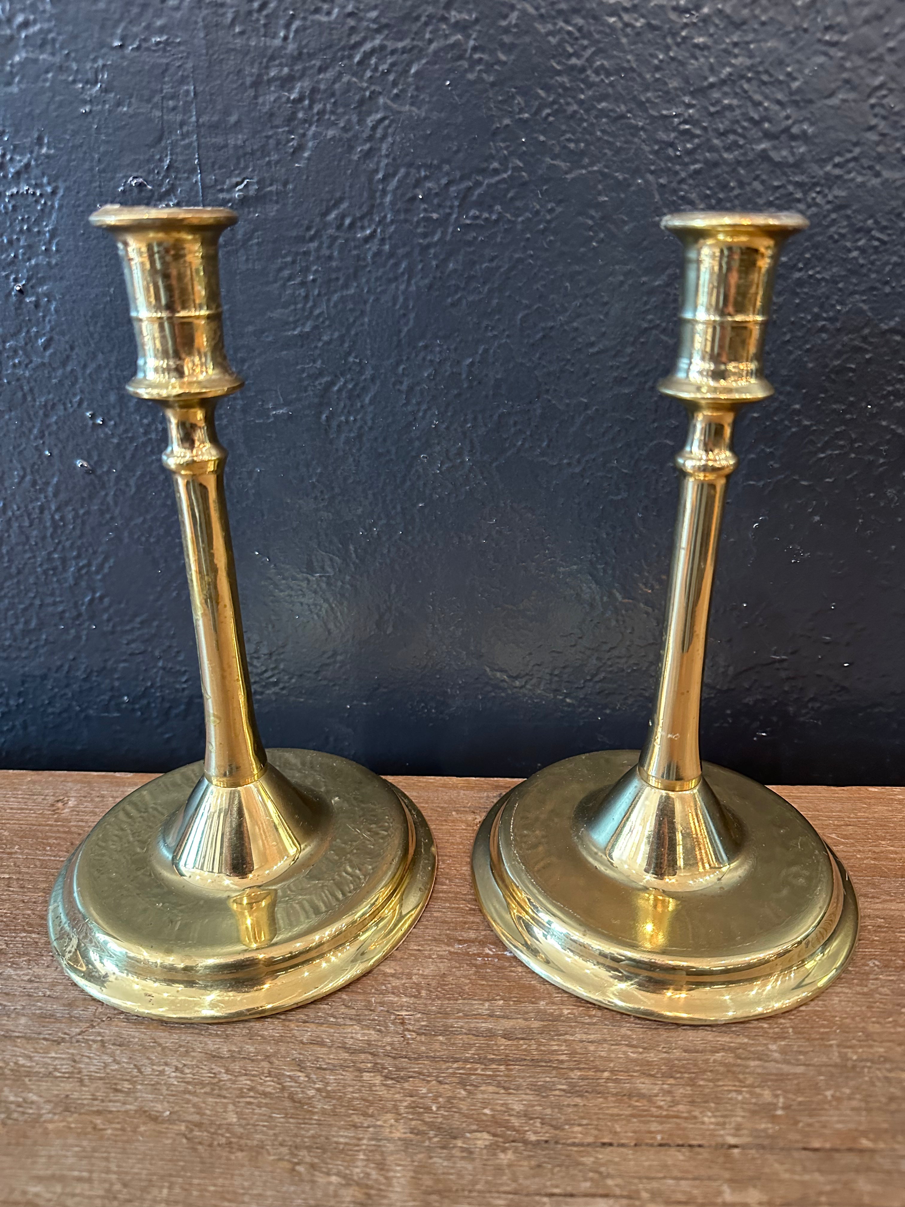 Pair of Vintage Brass Candlesticks