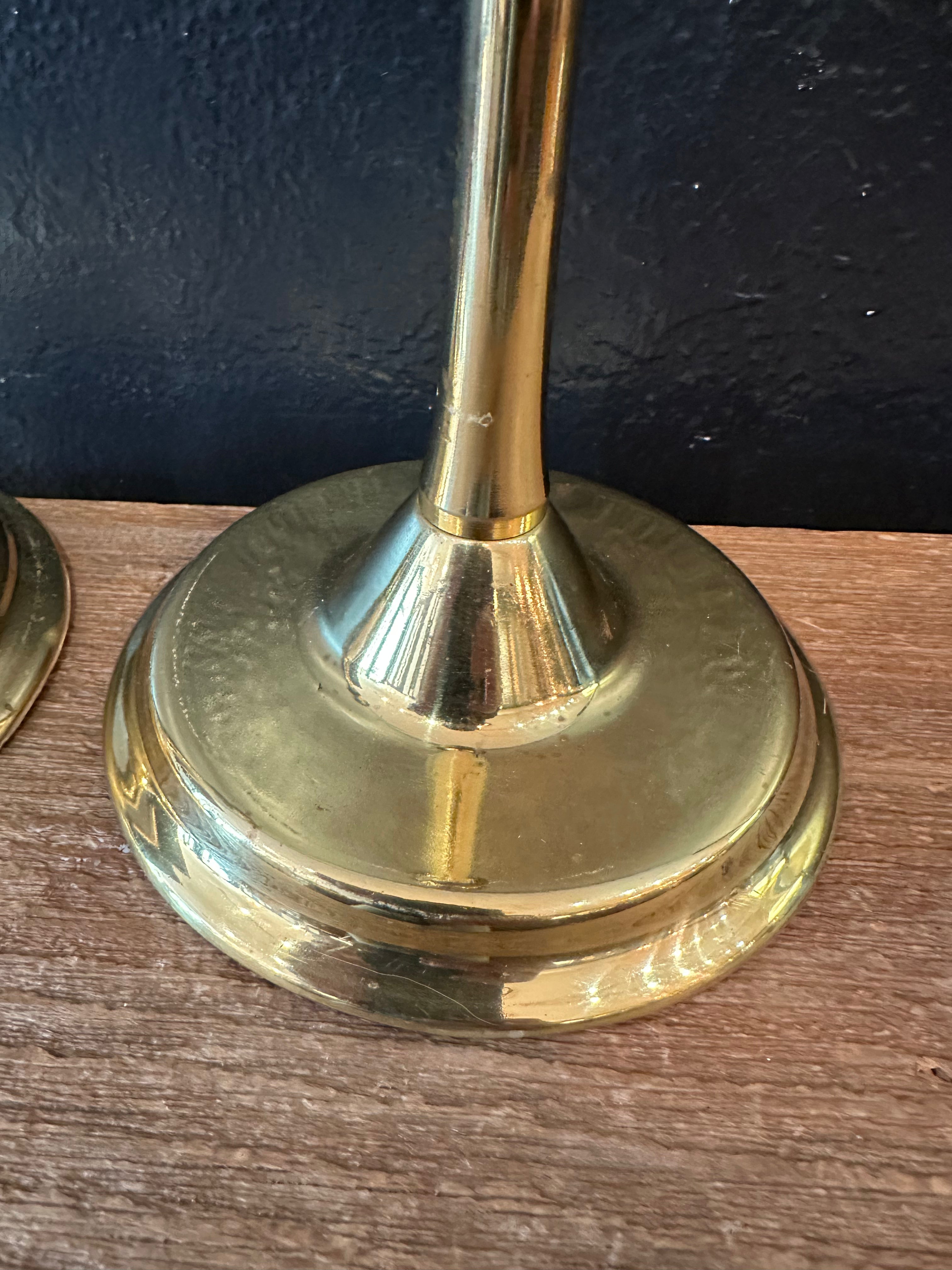 Pair of Vintage Brass Candlesticks