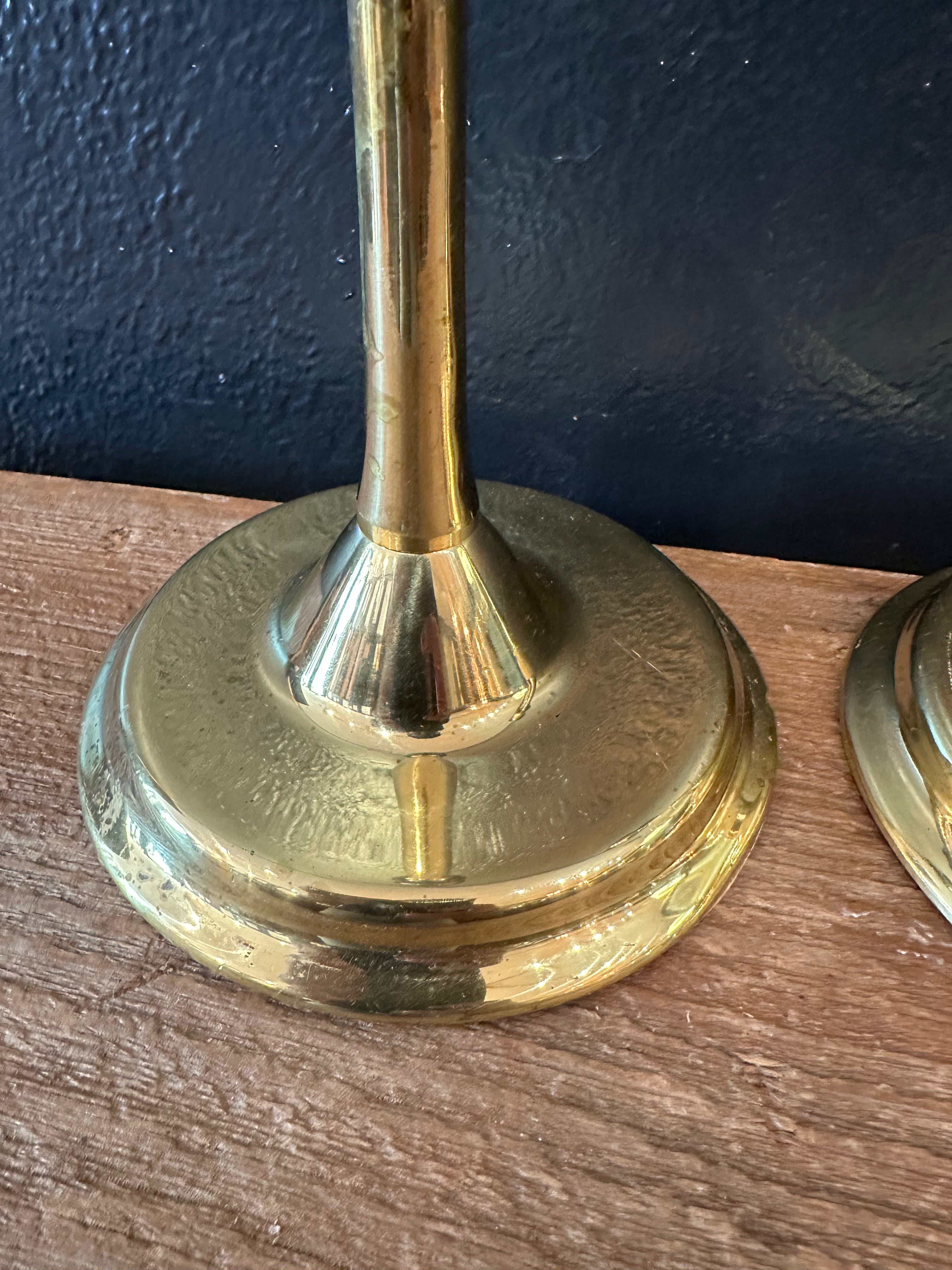 Pair of Vintage Brass Candlesticks