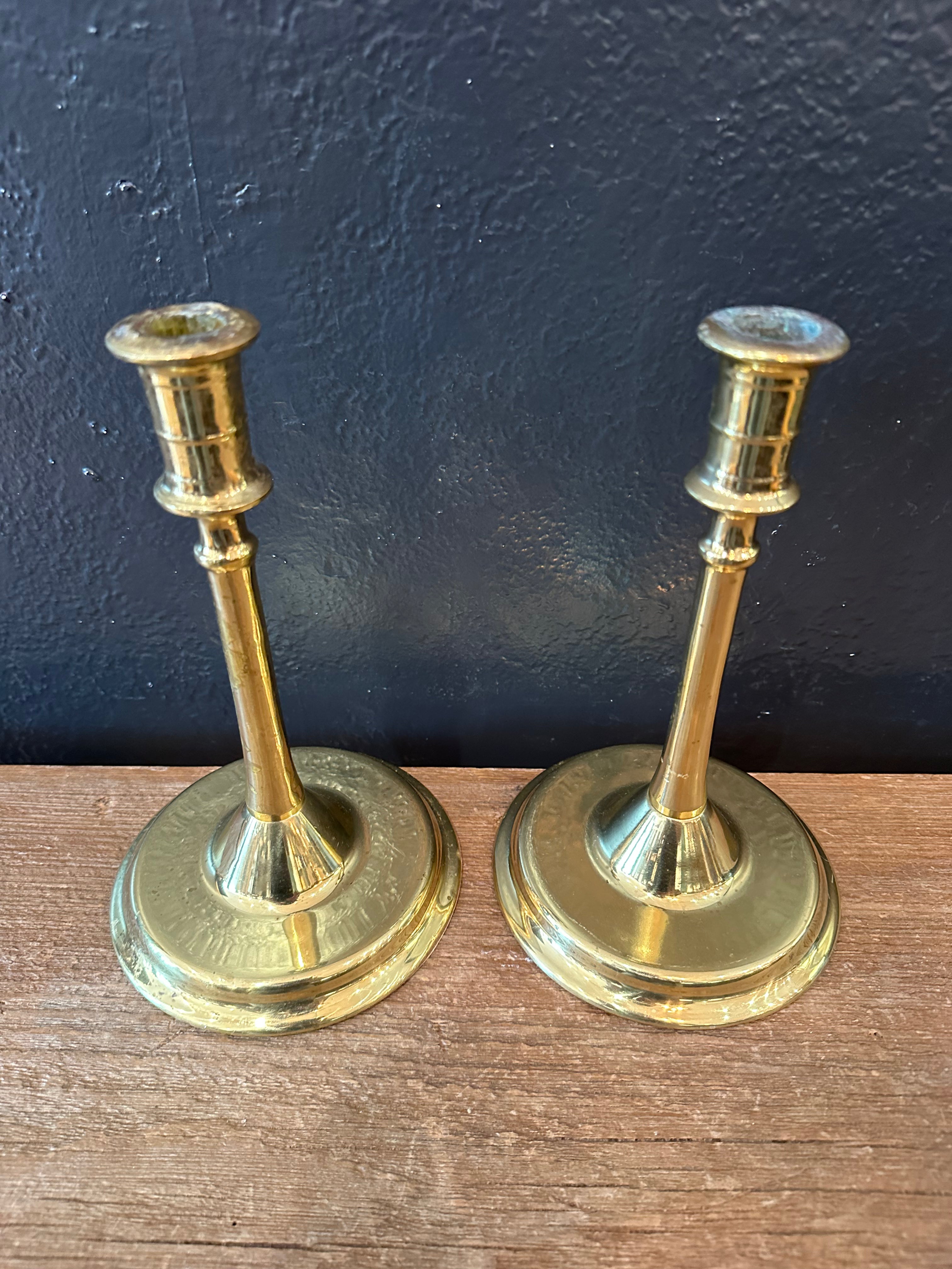 Pair of Vintage Brass Candlesticks