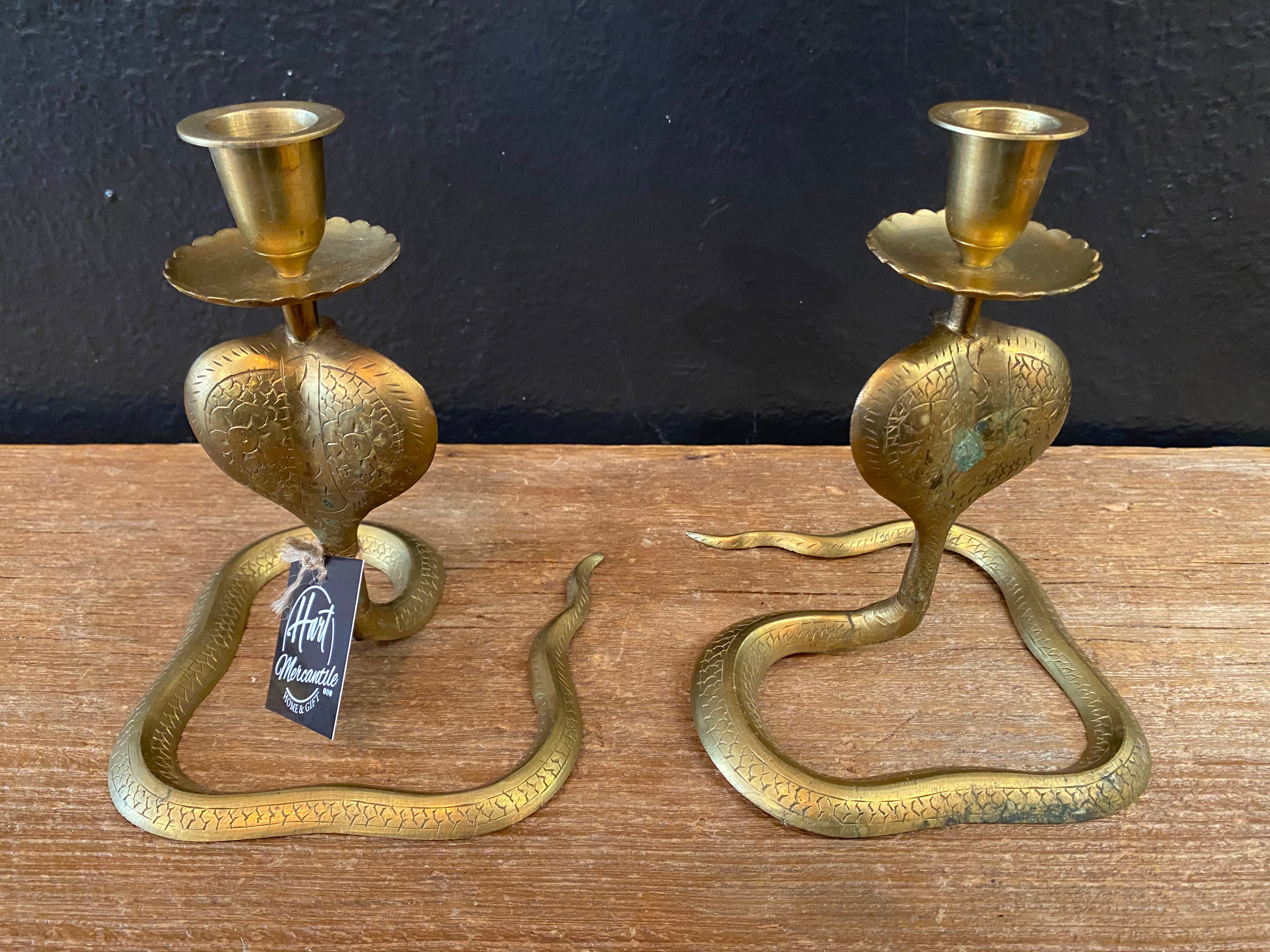 Cobra Brass Candlesticks