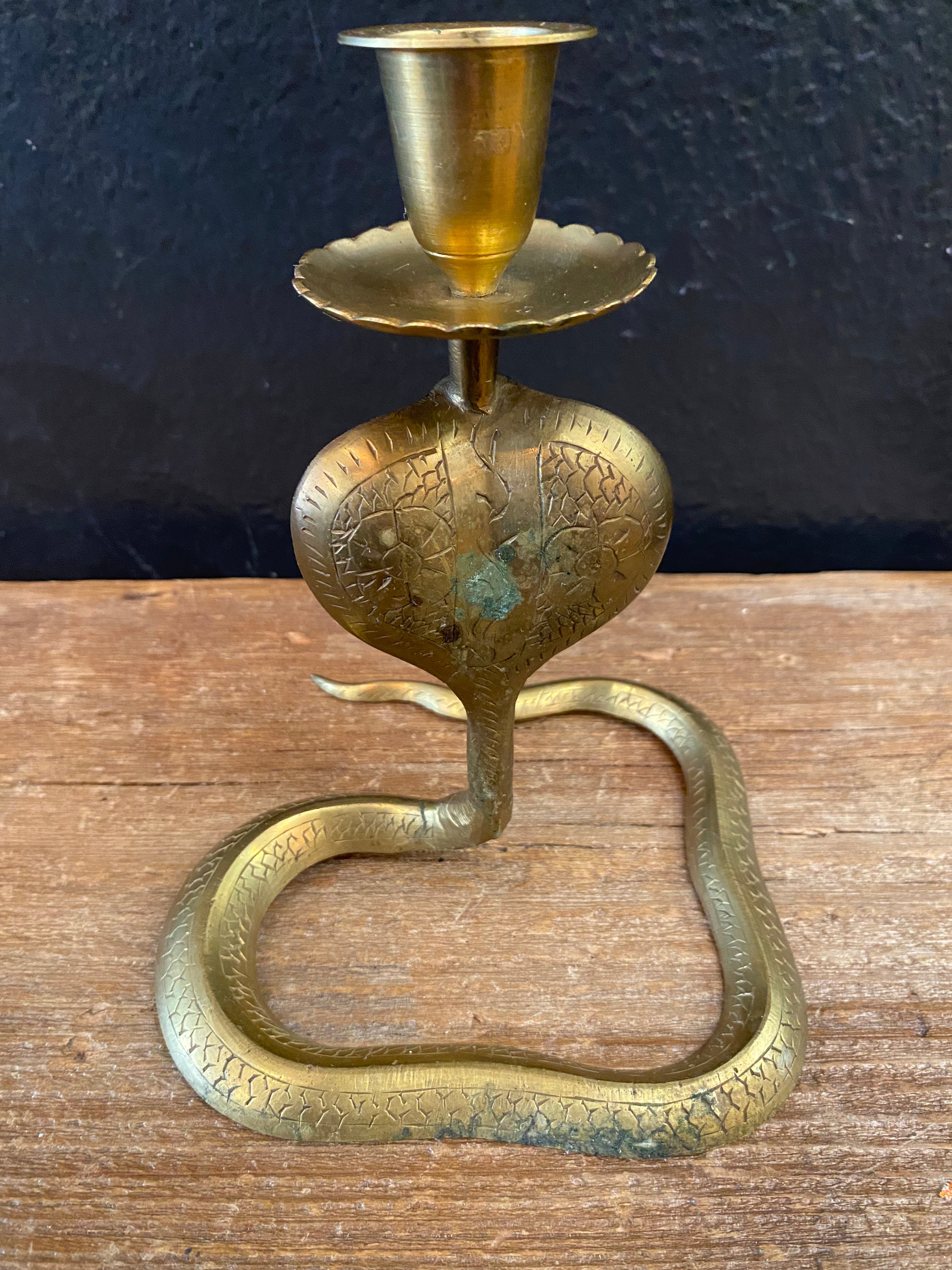 Cobra Brass Candlesticks
