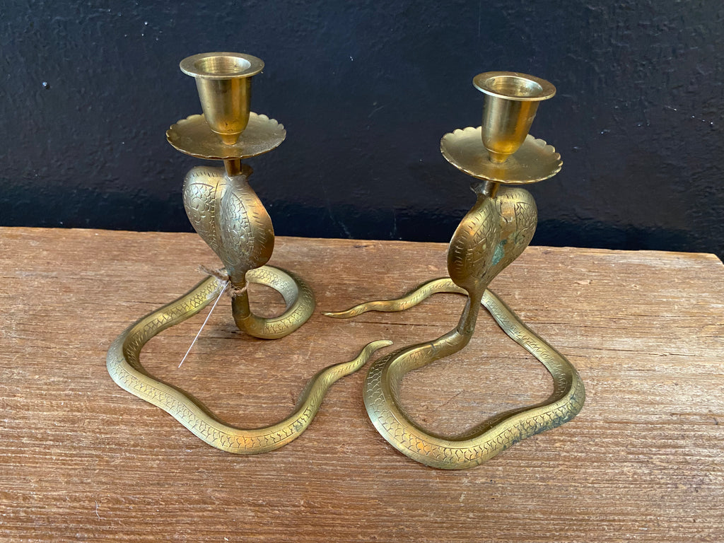Cobra Brass Candlesticks