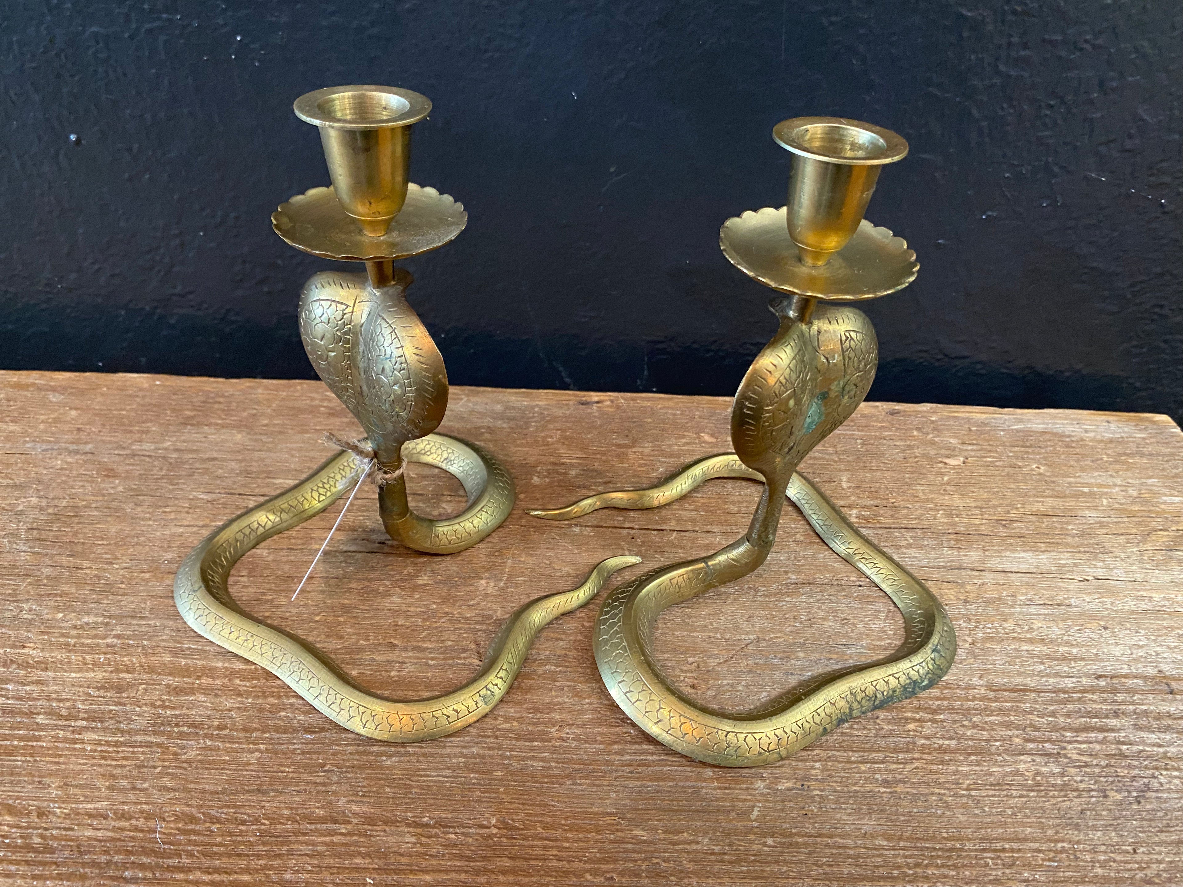 Cobra Brass Candlesticks