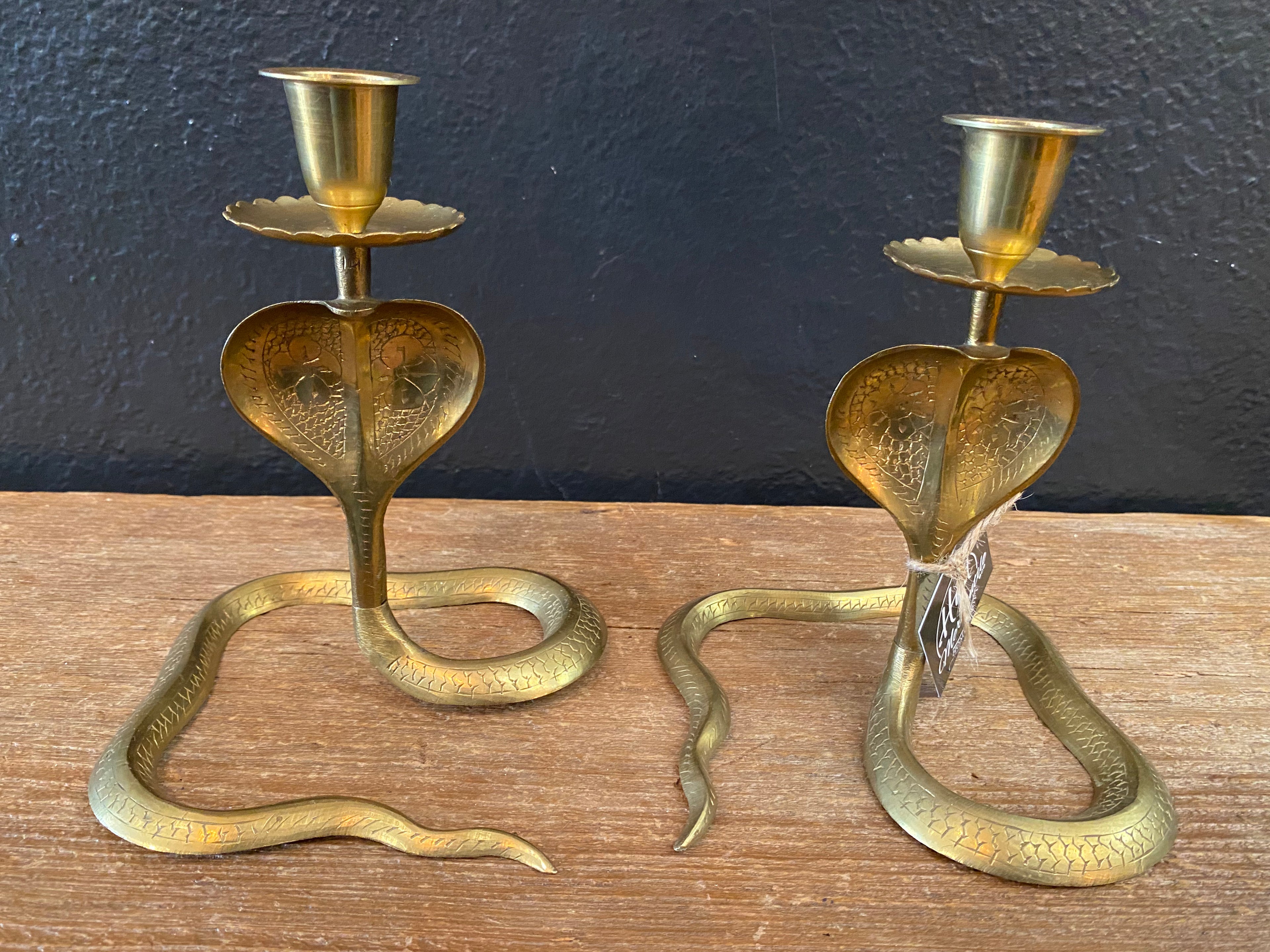 Cobra Brass Candlesticks
