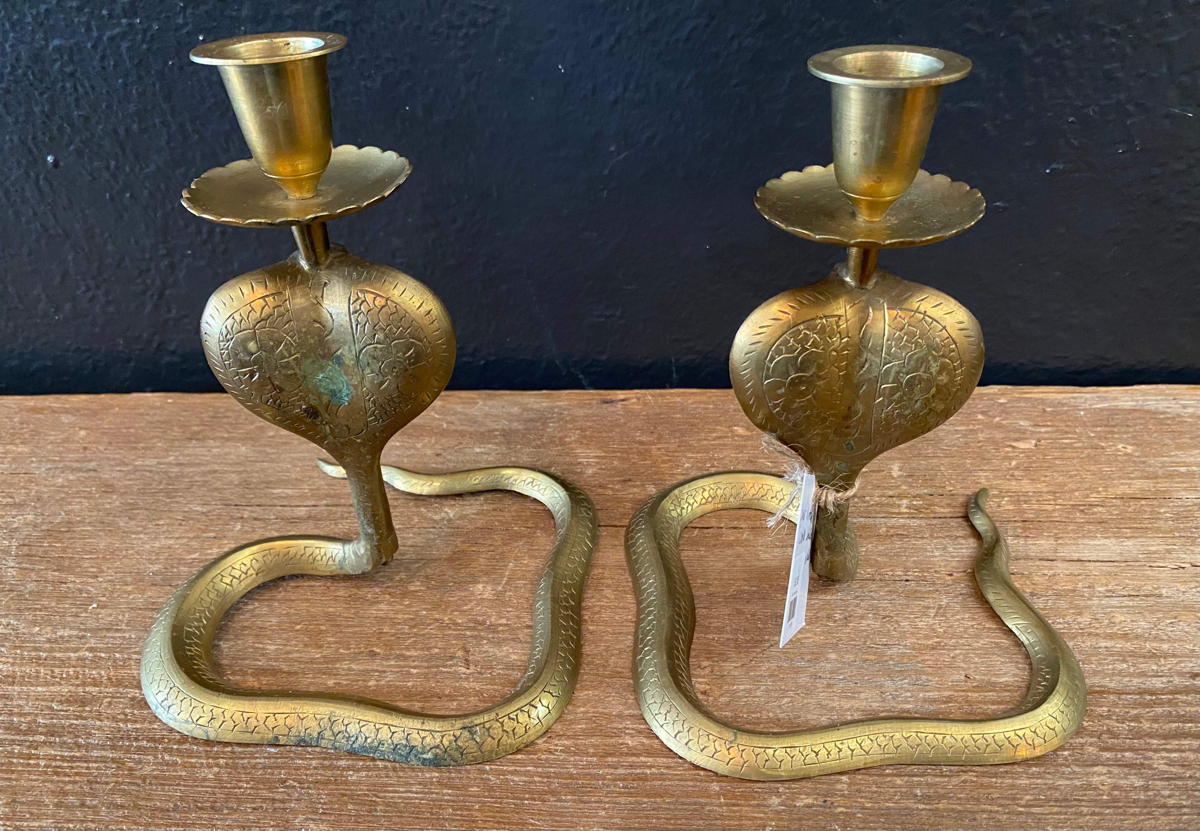 Cobra Brass Candlesticks