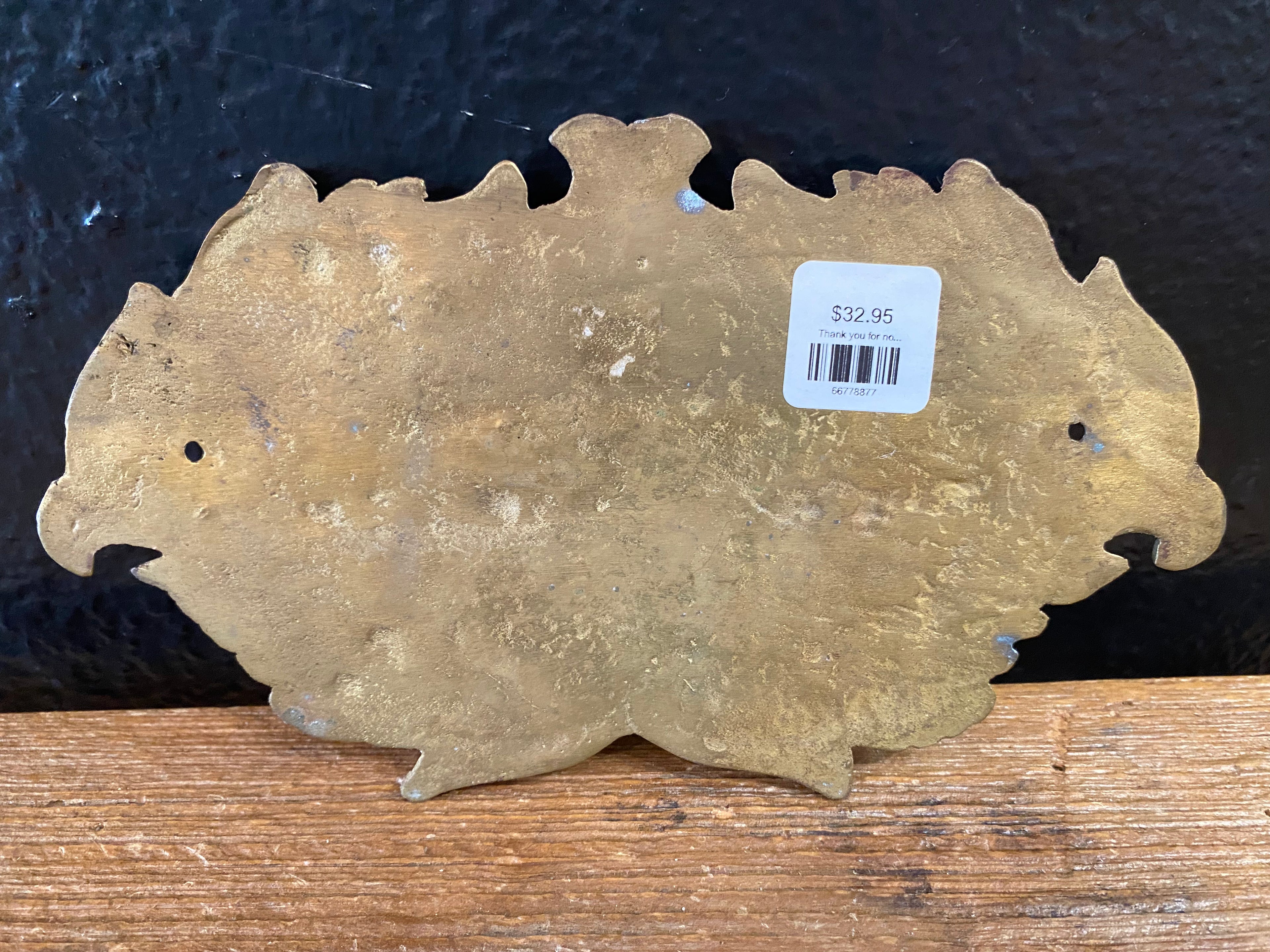 Vintage Brass “Thank You For Not Smoking” Sign