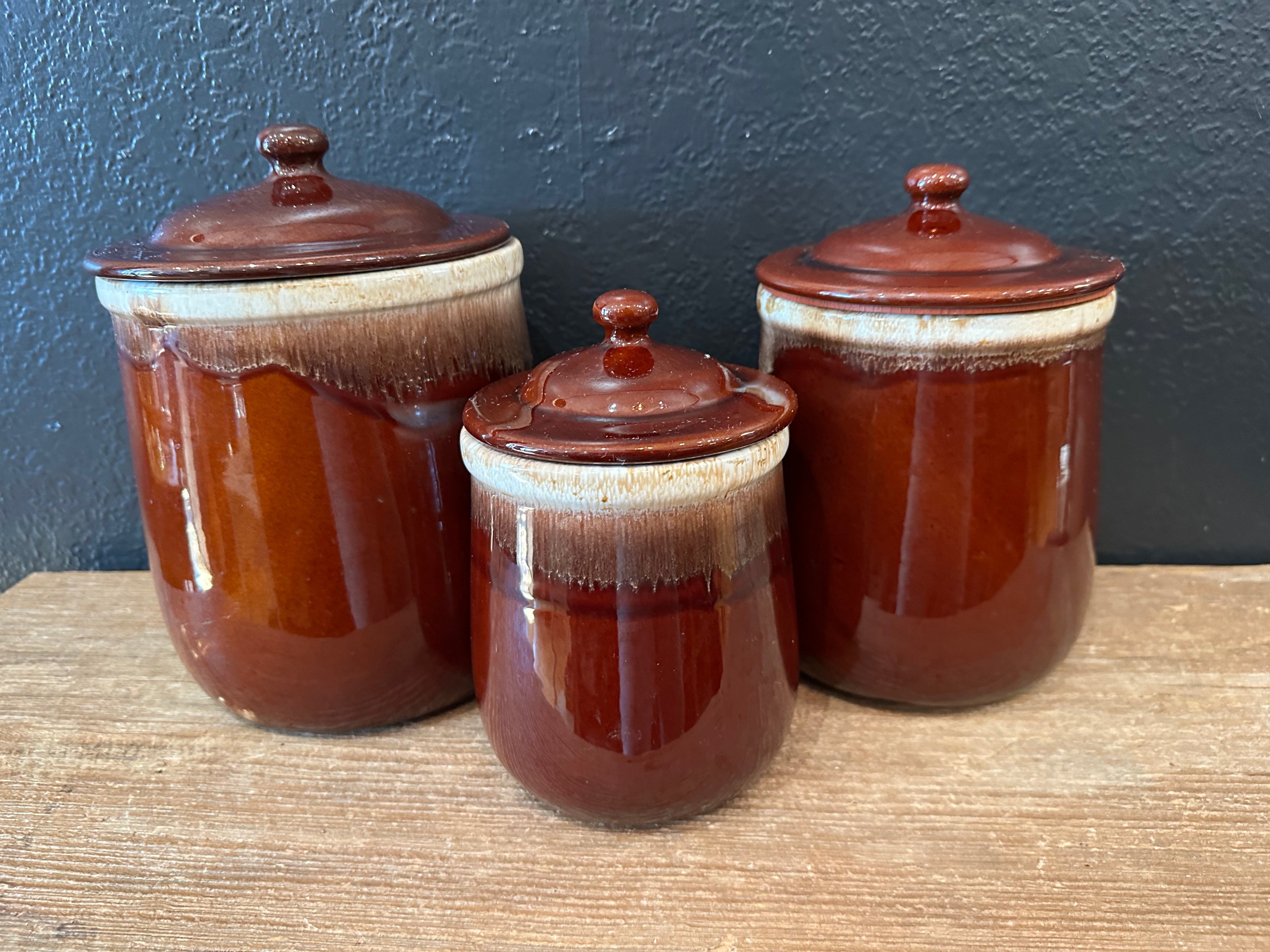 Brown Drip McCoy Canisters