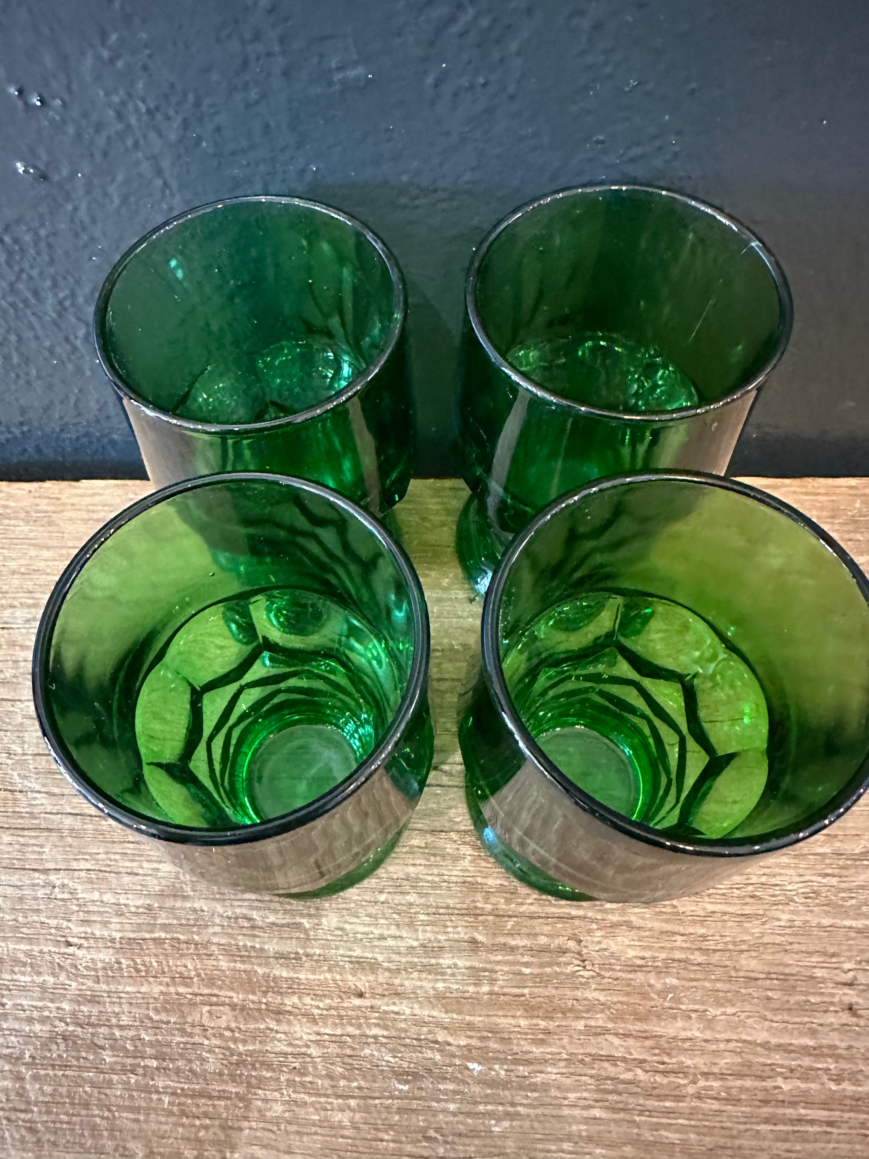 Vintage Georgian Green Glasses| Set of 4