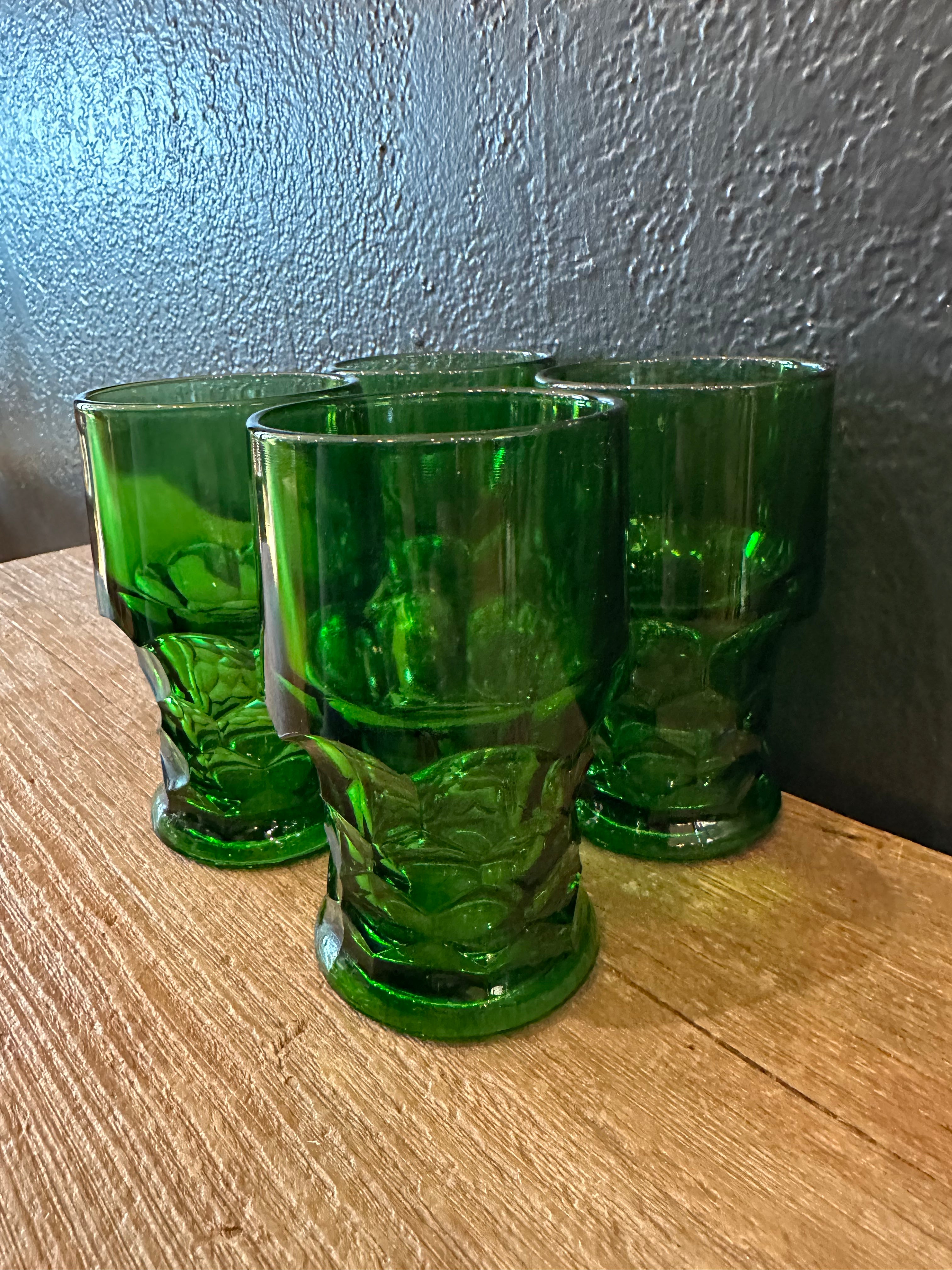 Vintage Georgian Green Glasses| Set of 4