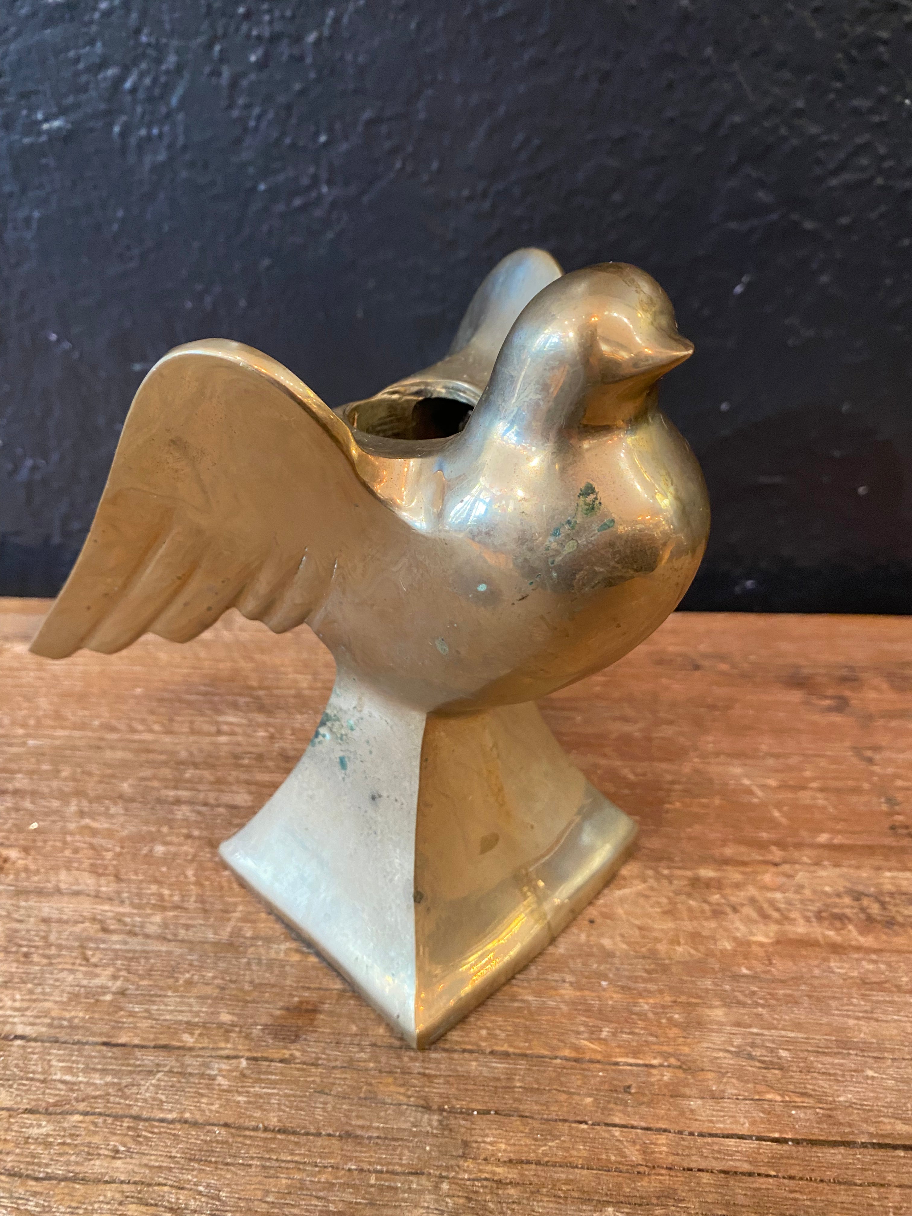 Brass Bird Candlestick