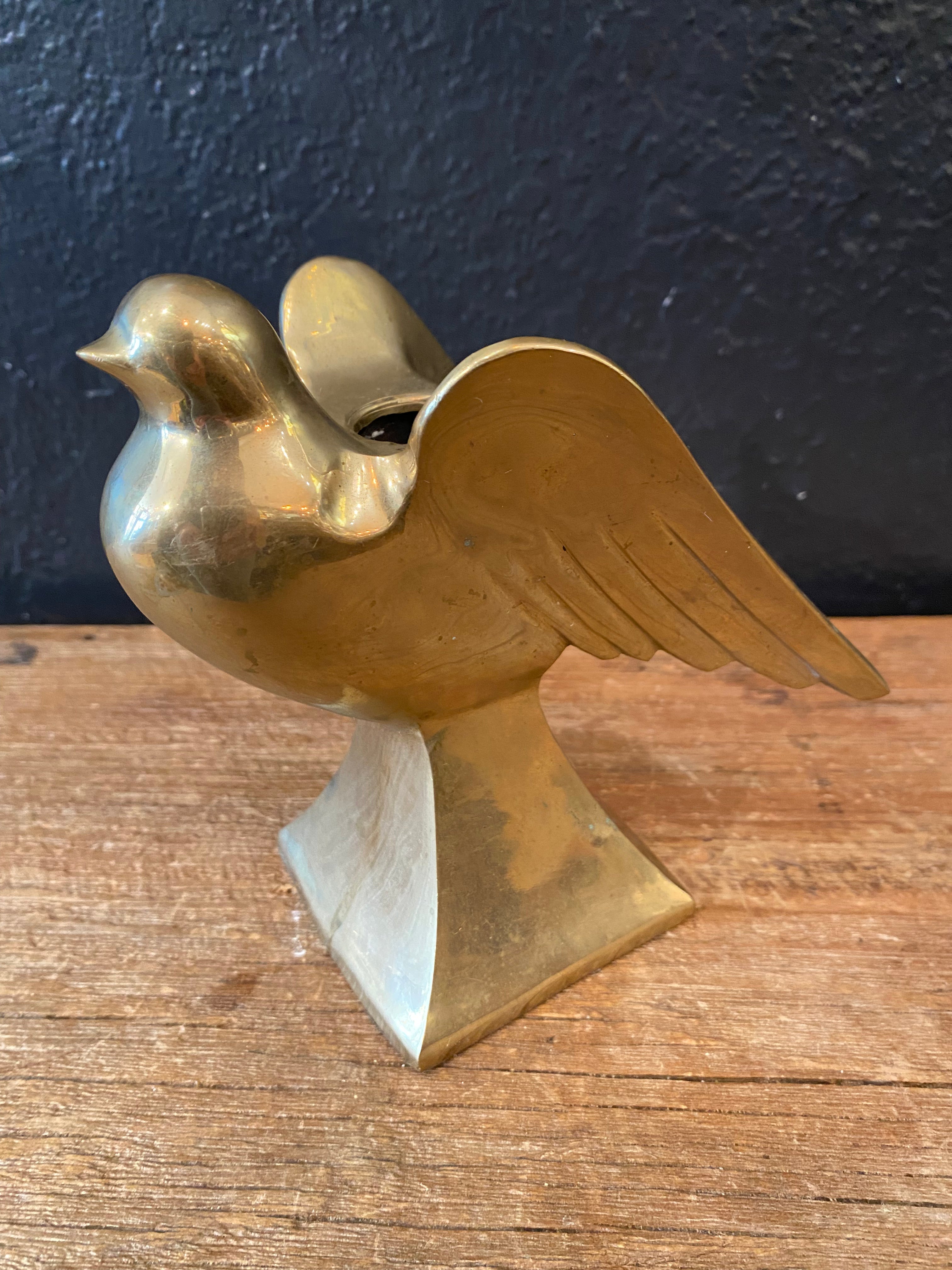 Brass Bird Candlestick